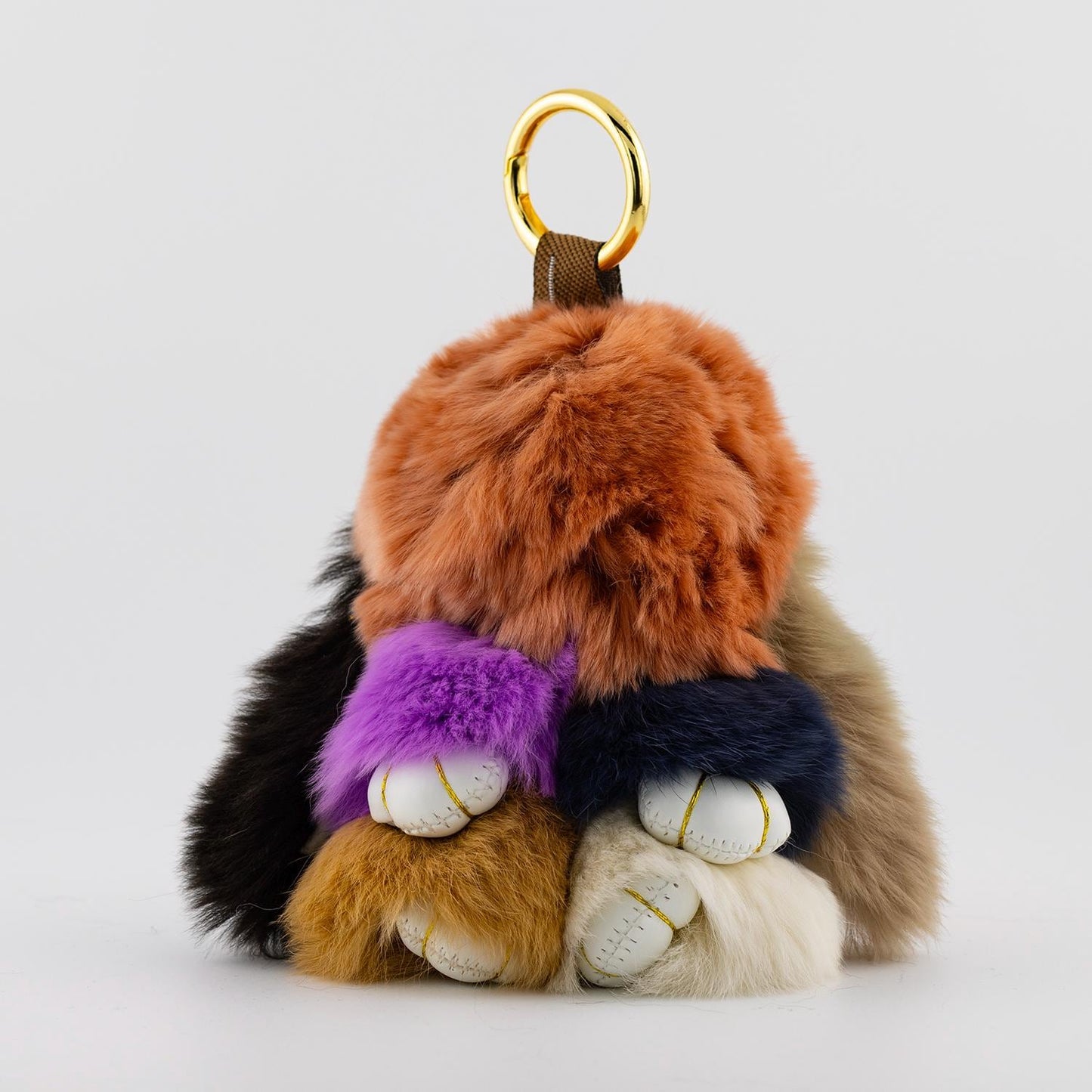 Fluffy Bunny Keychain Fur Rabbit Bag Charm Keyring Purse Accessory Plush Kawaii Animal Gift for Her Luxury Bag Decor | WB-00290