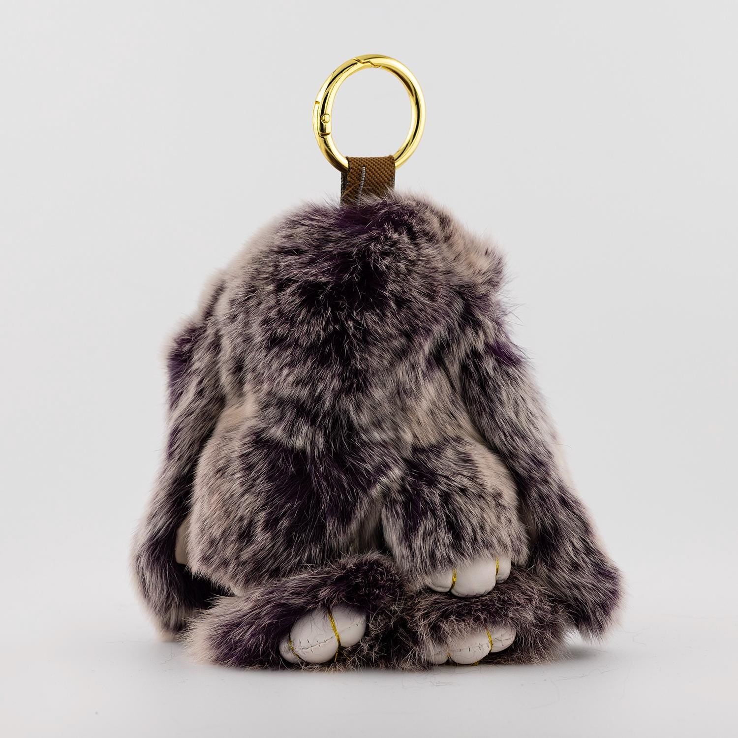 Fluffy Bunny Keychain Fur Rabbit Bag Charm Keyring Purse Accessory Plush Kawaii Animal Gift for Her Luxury Bag Decor | WB-00315