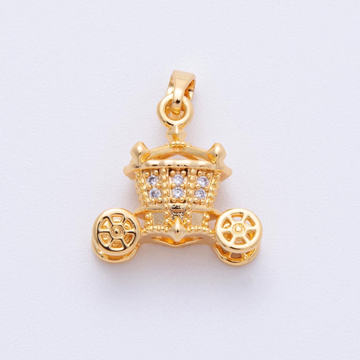 18k Gold Filled 16.9mm Magic Carriage Charm Princess Fairytale Pendant DIY Jewelry Making Supply for custom necklace and bracelet