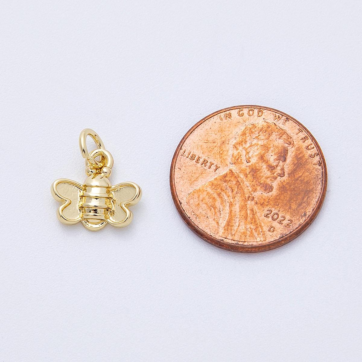 16K Gold Filled 11mm Mini Plain Butterfly Mariposa Animal Charm Mini Insect Pendant Nature Lover Gift for Her DIY Supply | Charms-00121