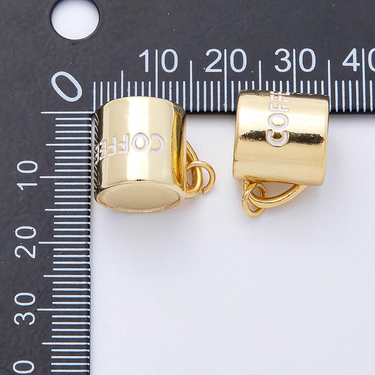 16K Gold Filled 17mm Plain 3D Coffee Mug Charm Miniature Coffee Lover Pendant Gift for her DIY Jewelry making supply | CHARMS-00125