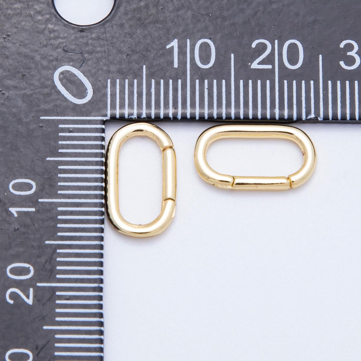 16K Gold Filled 14mm x 8mm Pull Oblong Gate Closure Finding Dainty carabiner connector minimalist jewelry for necklace | Findings-00044