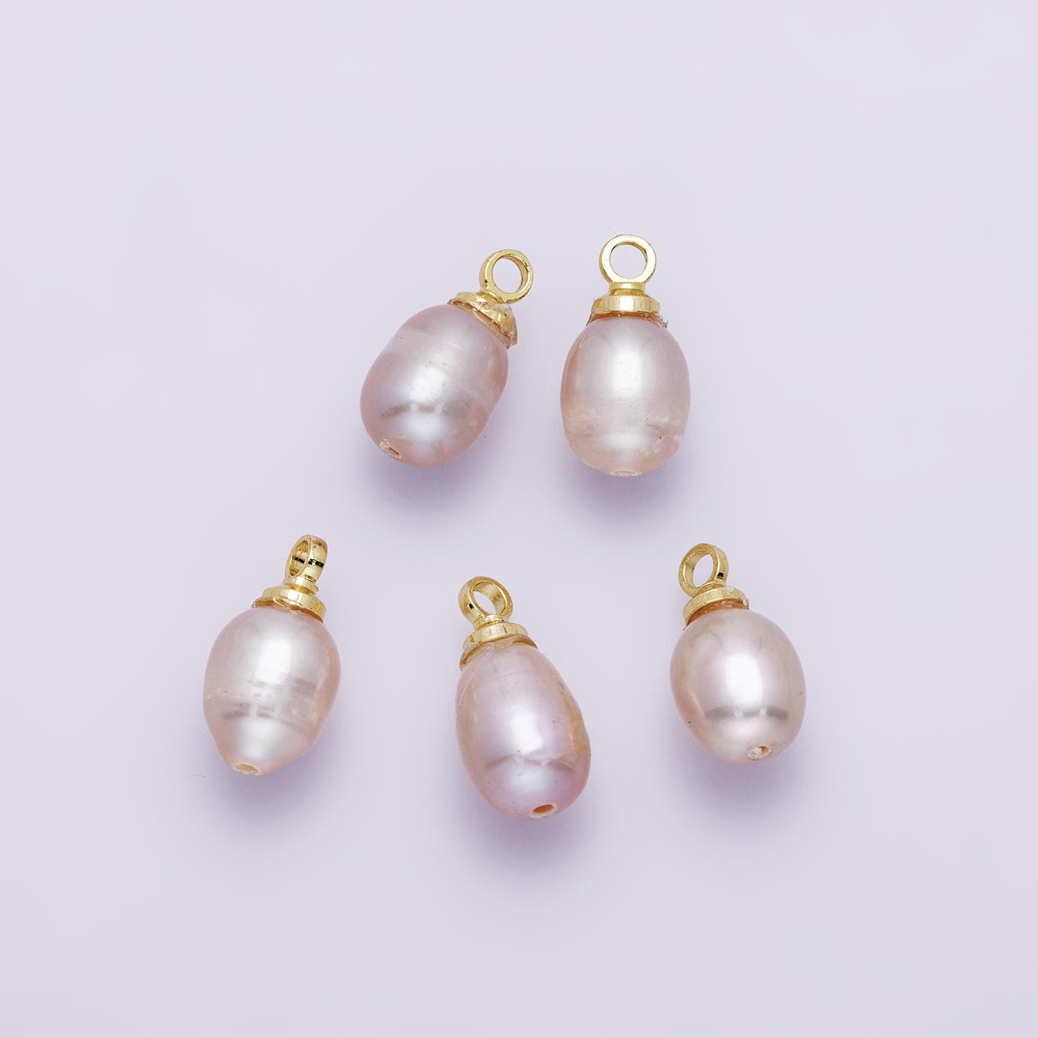 Pink Oval Pear Shaped Pearl Charm Teardrop Genuine freshwater mermaid pearls pendant DIY Jewelry Making Supply elegant necklace | P-01956