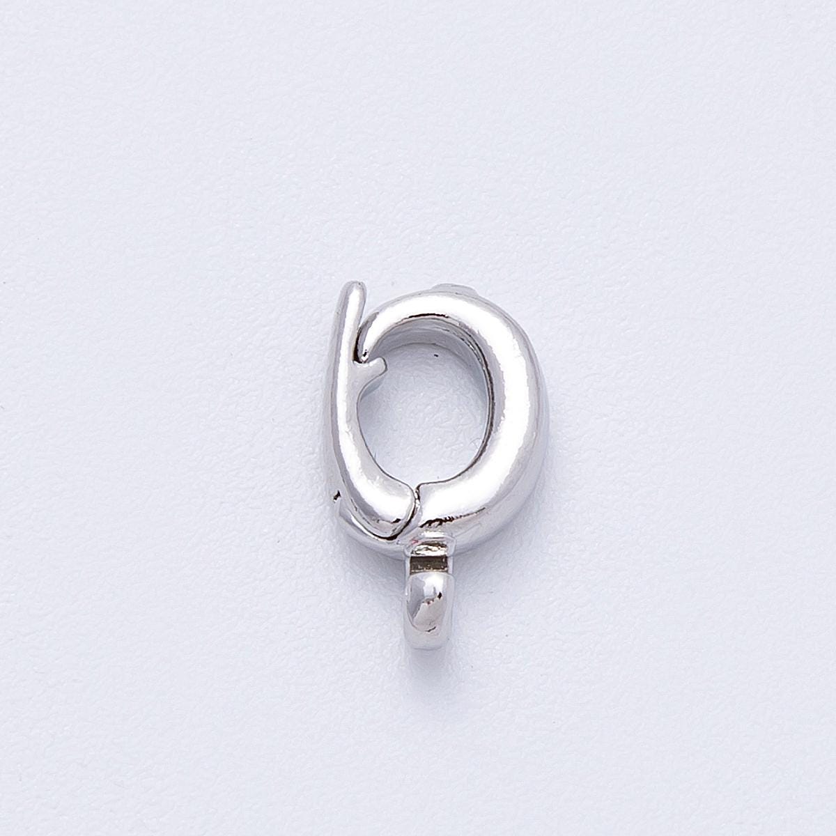 18K Gold Filled 12mm Oval Pull Clasp Finding in Gold & Silver Charm Holder Bail Enhancer | Findings-00038