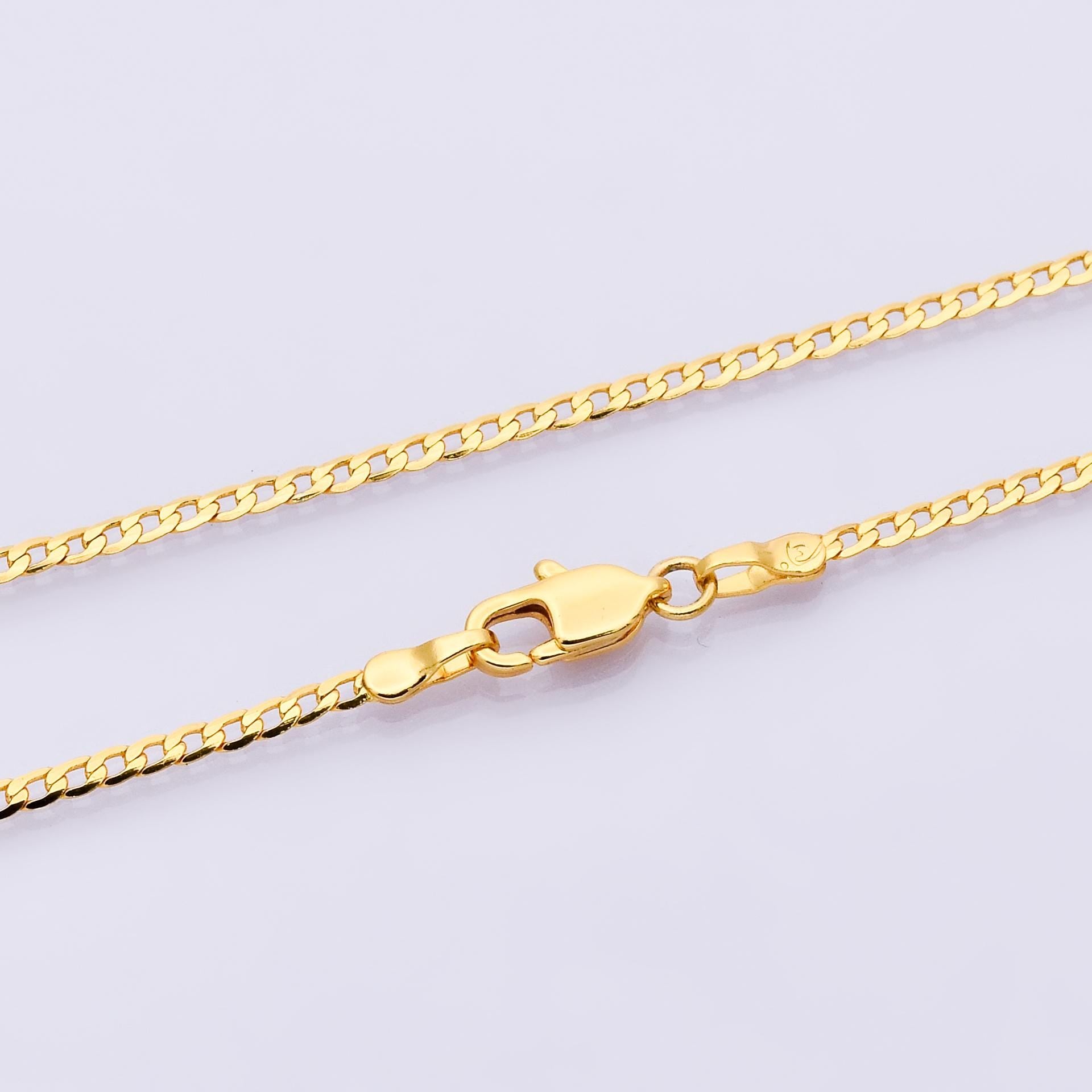 17.5 inch ready to use gold cuban curb necklace chain, layering curb chain dainty necklace, for necklace making WA4145