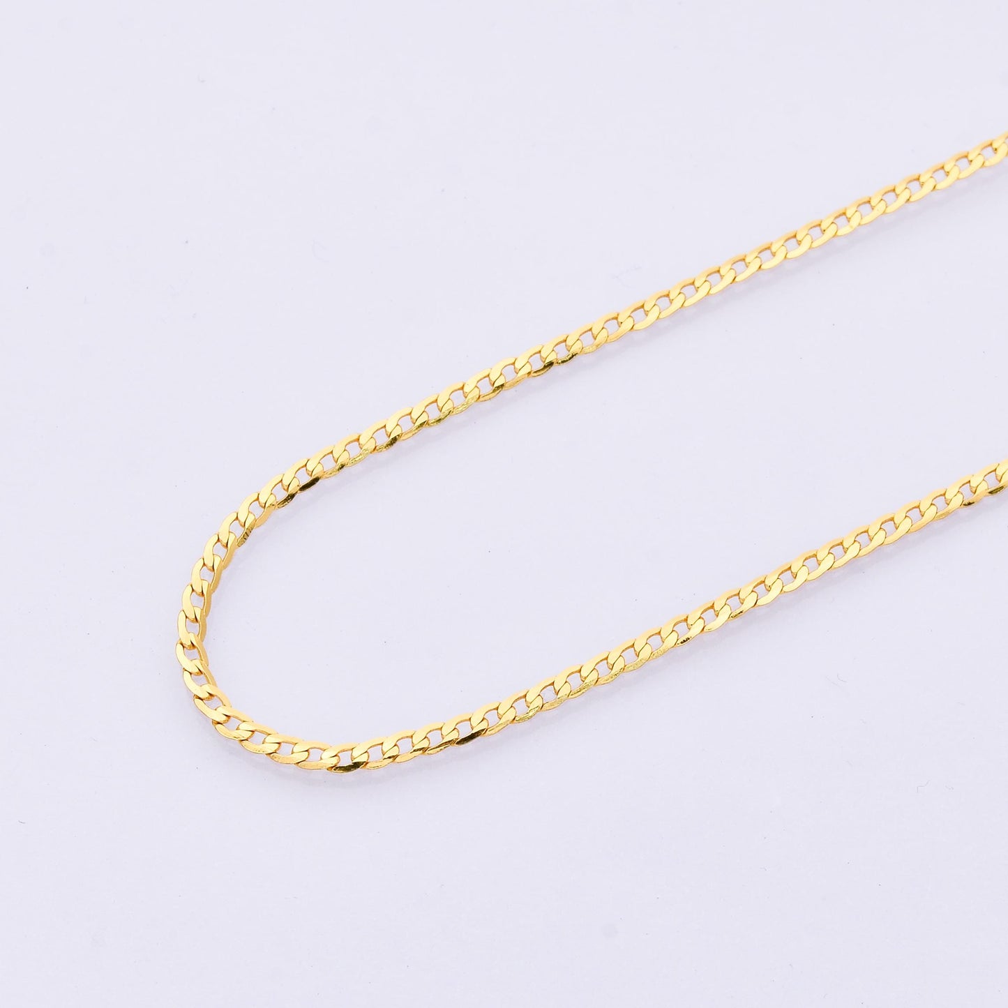 17.5 inch ready to use gold cuban curb necklace chain, layering curb chain dainty necklace, for necklace making WA4145