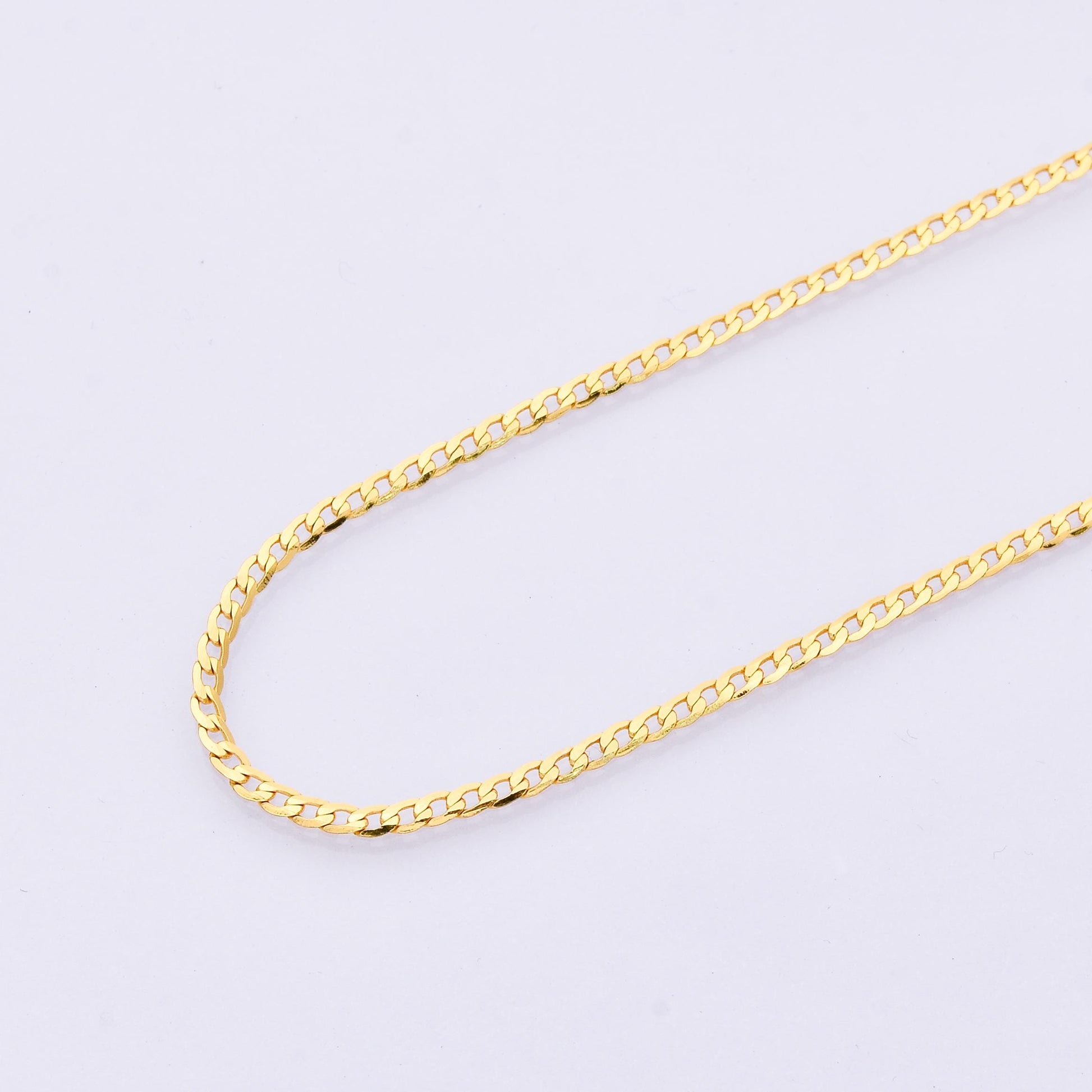 17.5 inch ready to use gold cuban curb necklace chain, layering curb chain dainty necklace, for necklace making WA4145