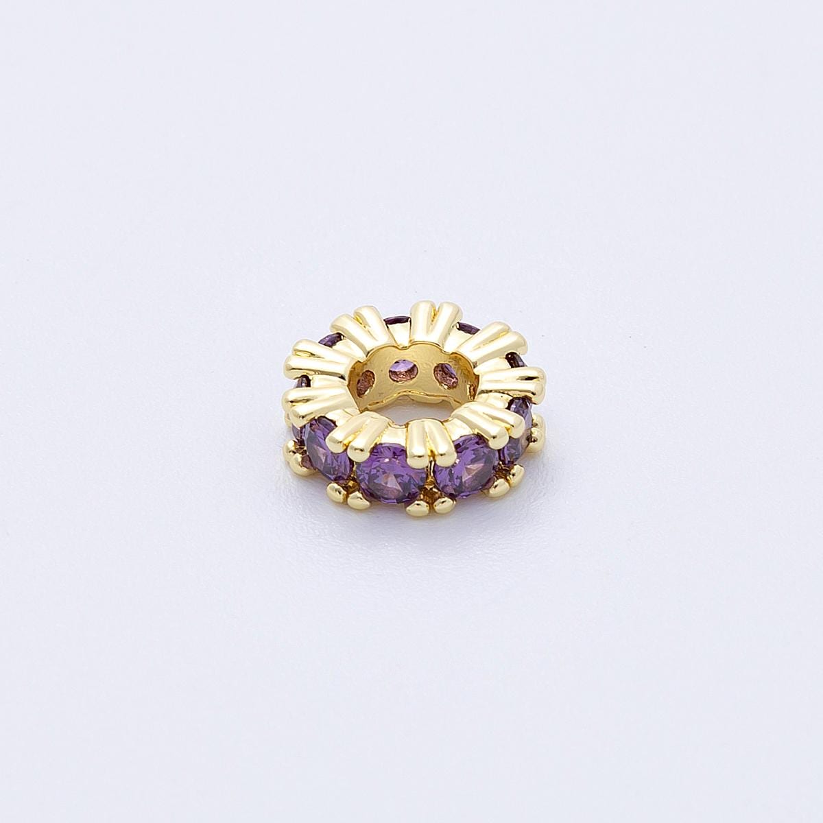 11mm Sparkling 16k gold filled multicolor CZ rondelle spacer beads DIY Jewelry Making Supply for custom bracelet necklace | BEADS-00064