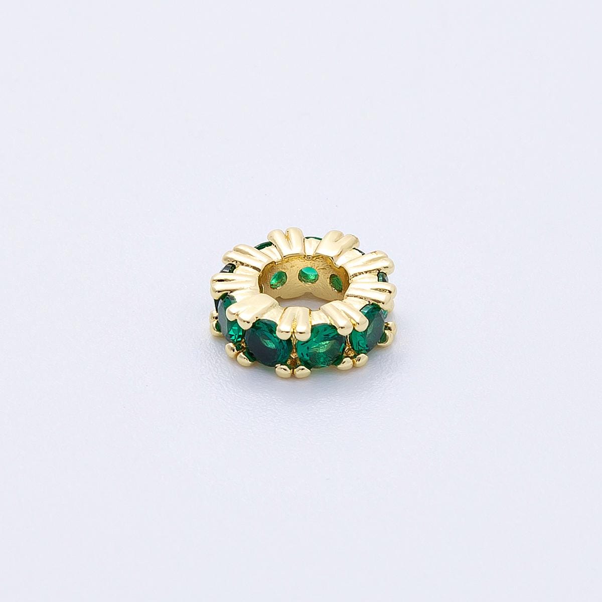 11mm Sparkling 16k gold filled multicolor CZ rondelle spacer beads DIY Jewelry Making Supply for custom bracelet necklace | BEADS-00064