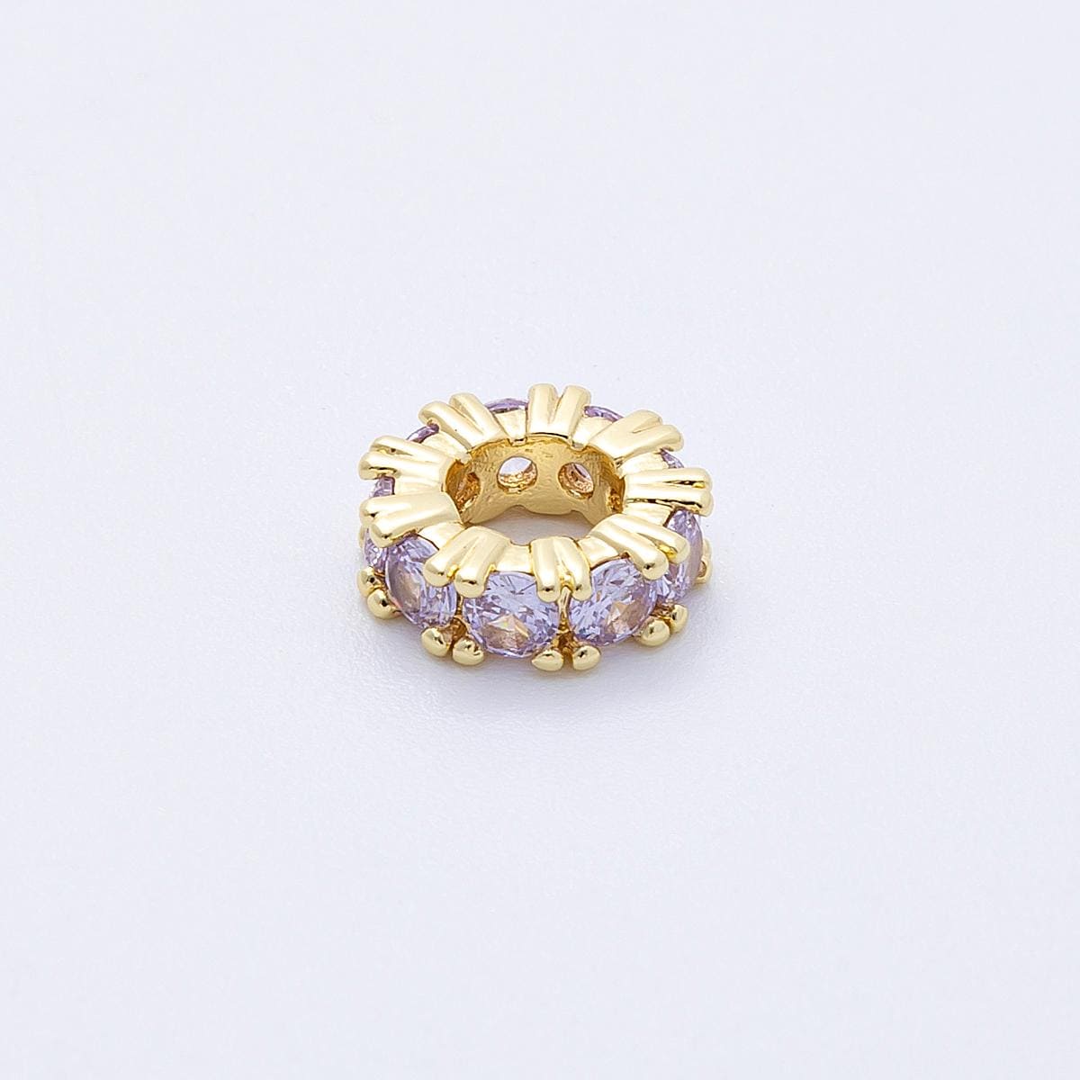 11mm Sparkling 16k gold filled multicolor CZ rondelle spacer beads DIY Jewelry Making Supply for custom bracelet necklace | BEADS-00064