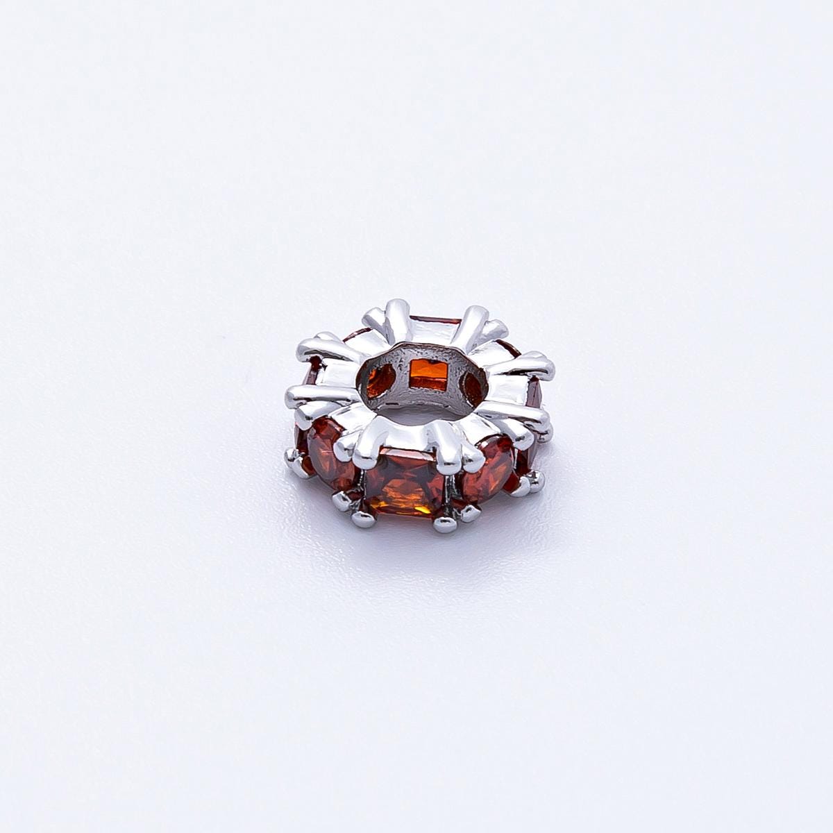 10mm Sparkling multicolor CZ rondelle spacer beads DIY Jewelry Making Supply for custom bracelet necklace for diy jewelry | BEADS-00077