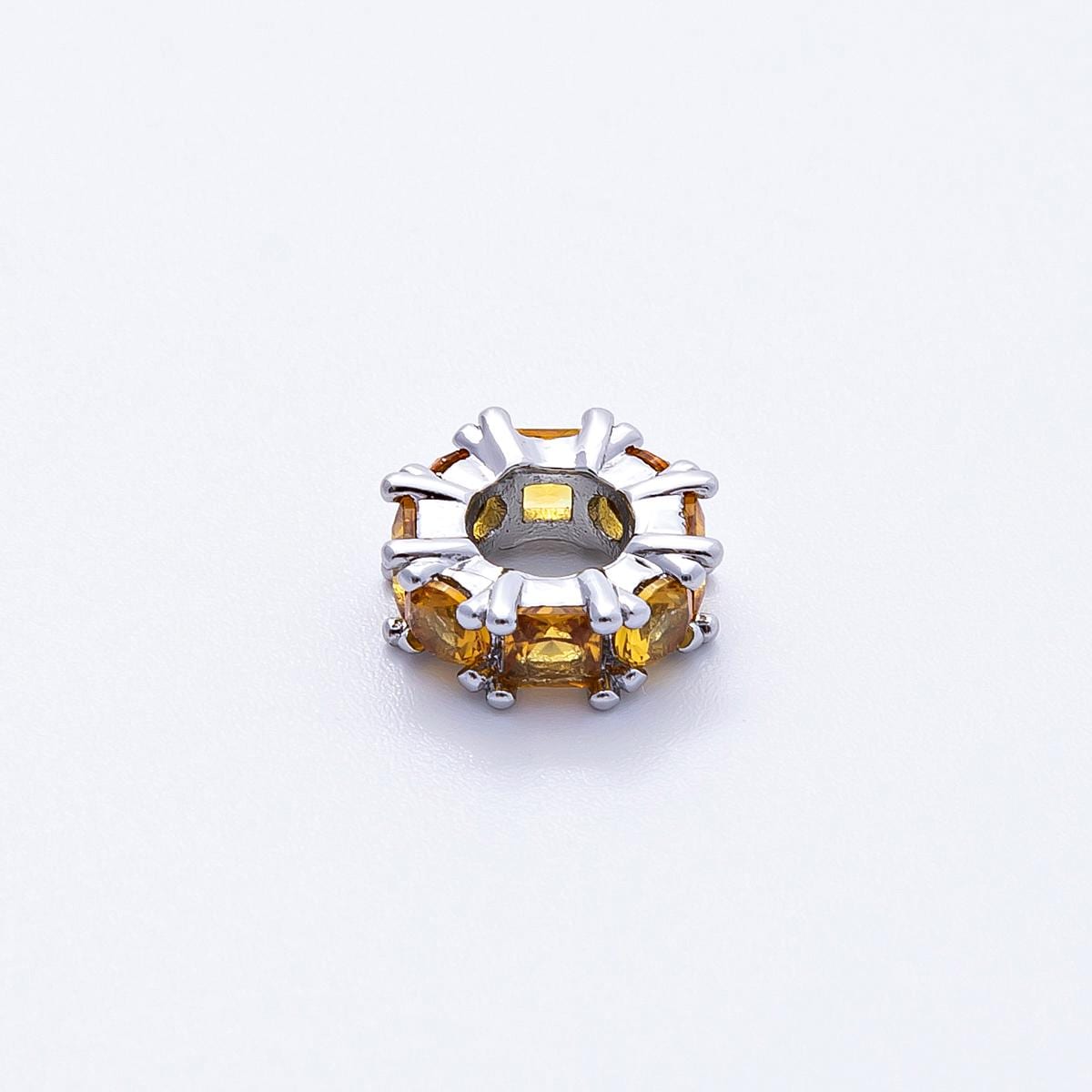 10mm Sparkling multicolor CZ rondelle spacer beads DIY Jewelry Making Supply for custom bracelet necklace for diy jewelry | BEADS-00077