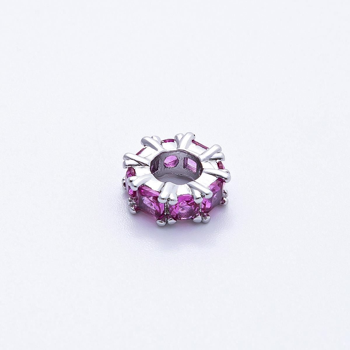 10mm Sparkling multicolor CZ rondelle spacer beads DIY Jewelry Making Supply for custom bracelet necklace for diy jewelry | BEADS-00077