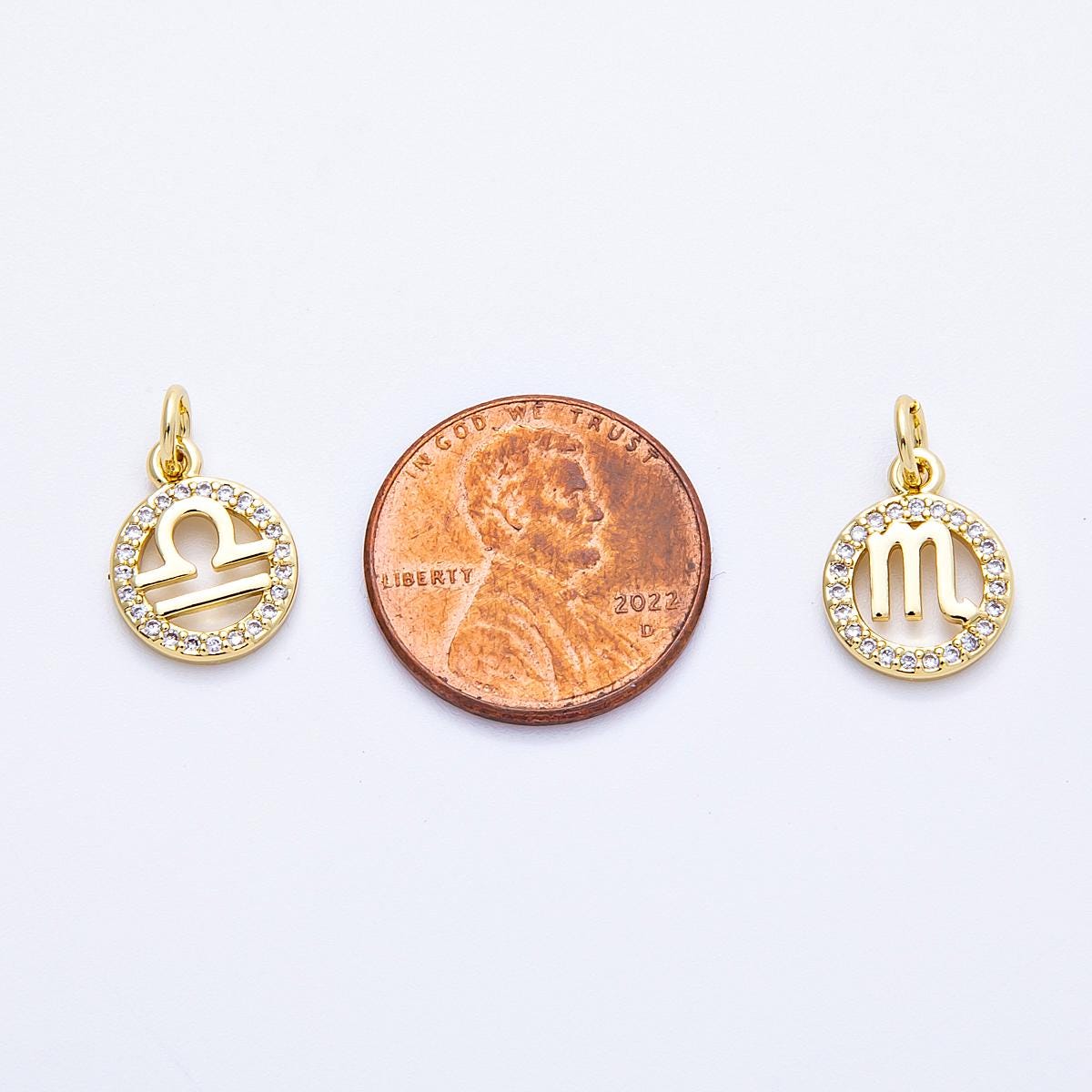 13.4mm small zodiac charms 16k gold filled charm astrological zodiac signs, zodiac symbols add on pendant earring horoscope | CHARMS-00234