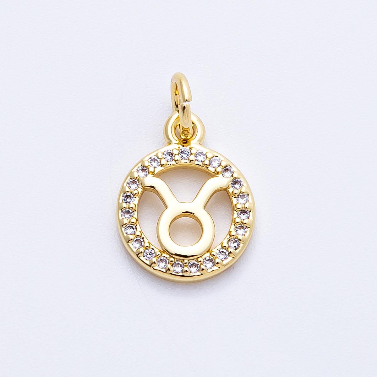 13.4mm small zodiac charms 16k gold filled charm astrological zodiac signs, zodiac symbols add on pendant earring horoscope | CHARMS-00234