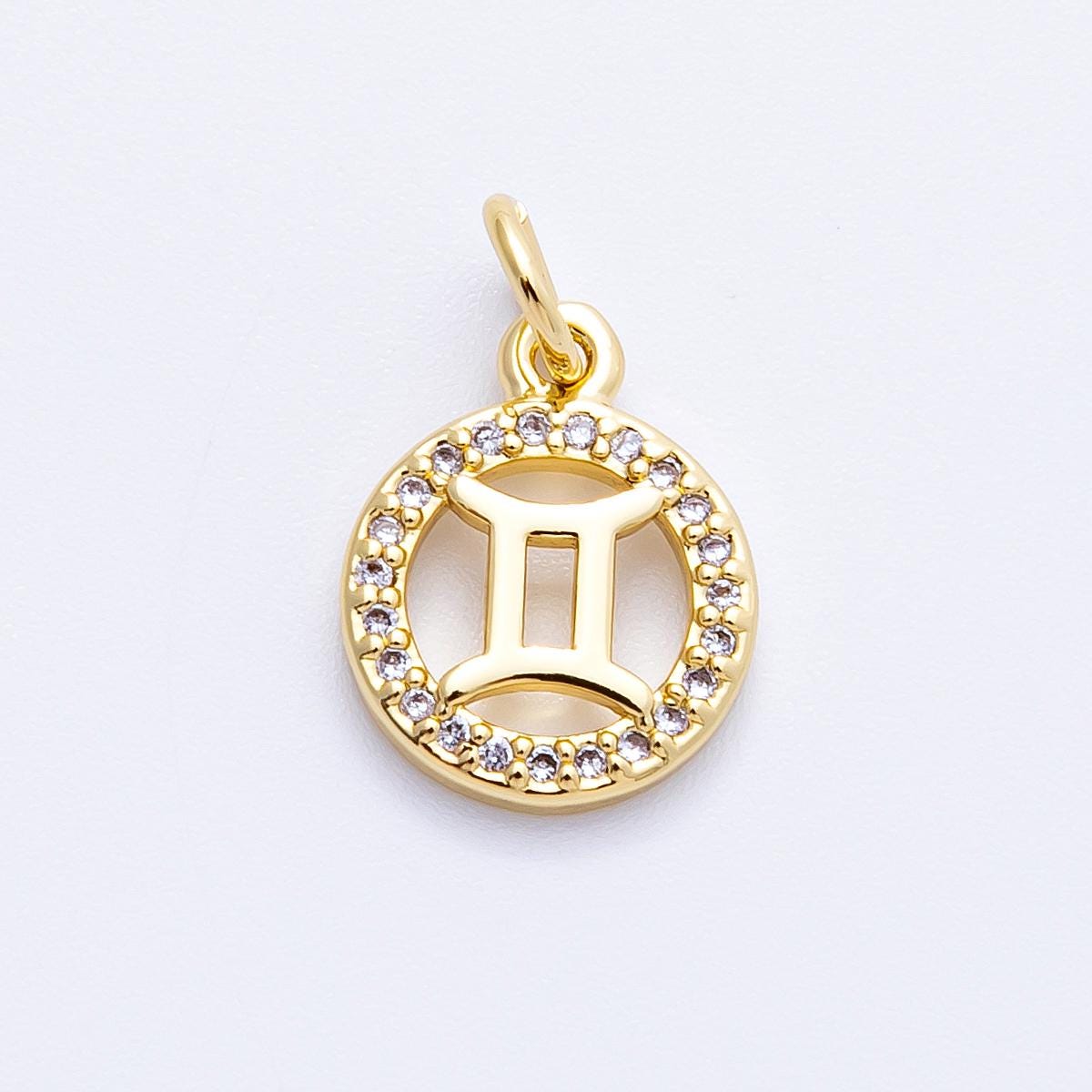 13.4mm small zodiac charms 16k gold filled charm astrological zodiac signs, zodiac symbols add on pendant earring horoscope | CHARMS-00234