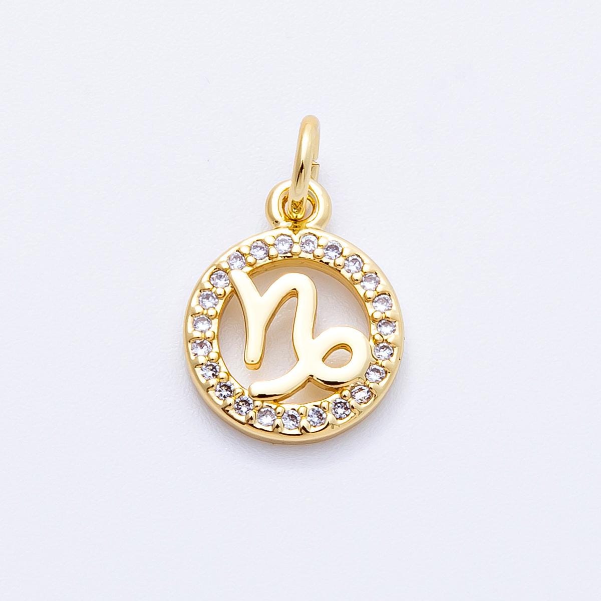 13.4mm small zodiac charms 16k gold filled charm astrological zodiac signs, zodiac symbols add on pendant earring horoscope | CHARMS-00234