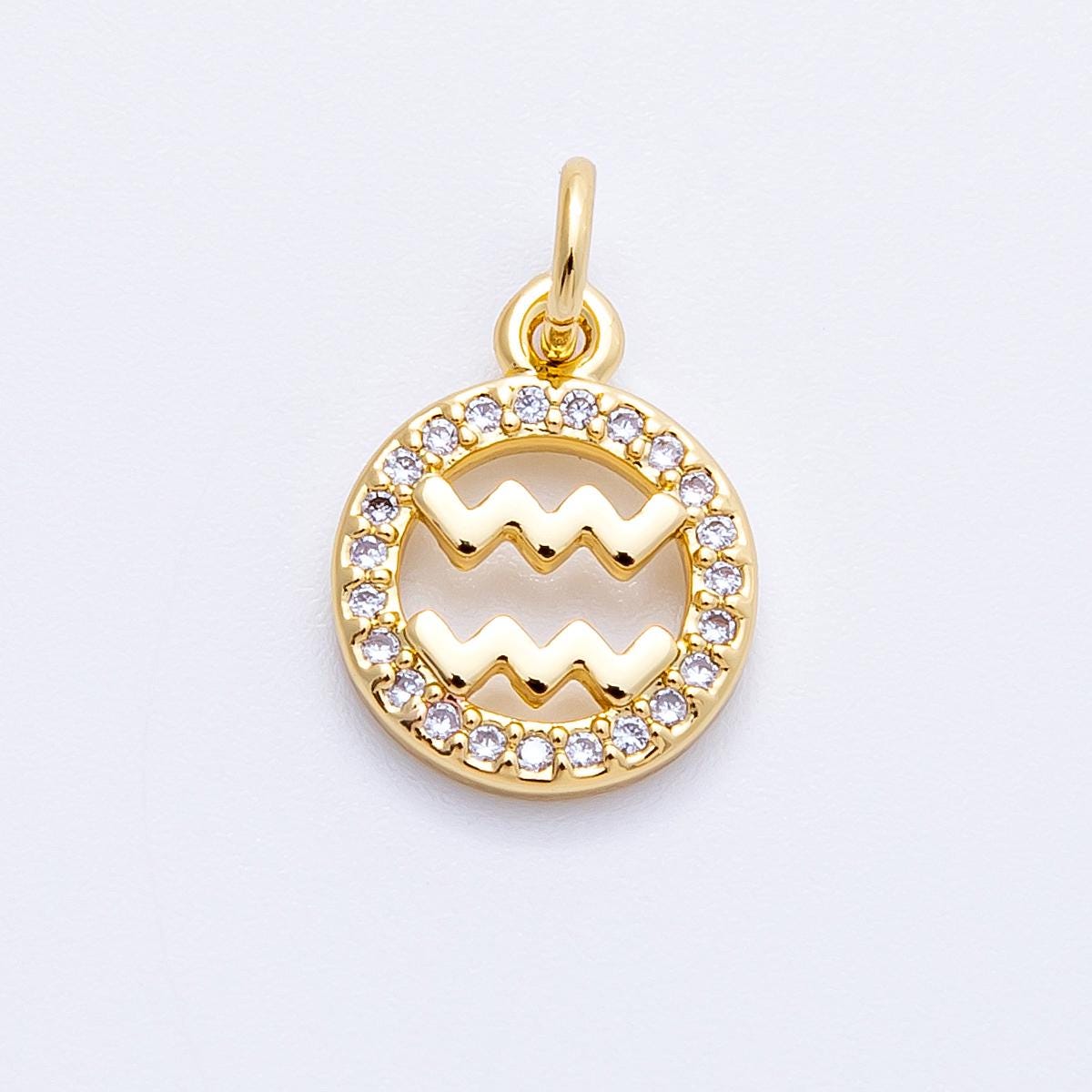 13.4mm small zodiac charms 16k gold filled charm astrological zodiac signs, zodiac symbols add on pendant earring horoscope | CHARMS-00234