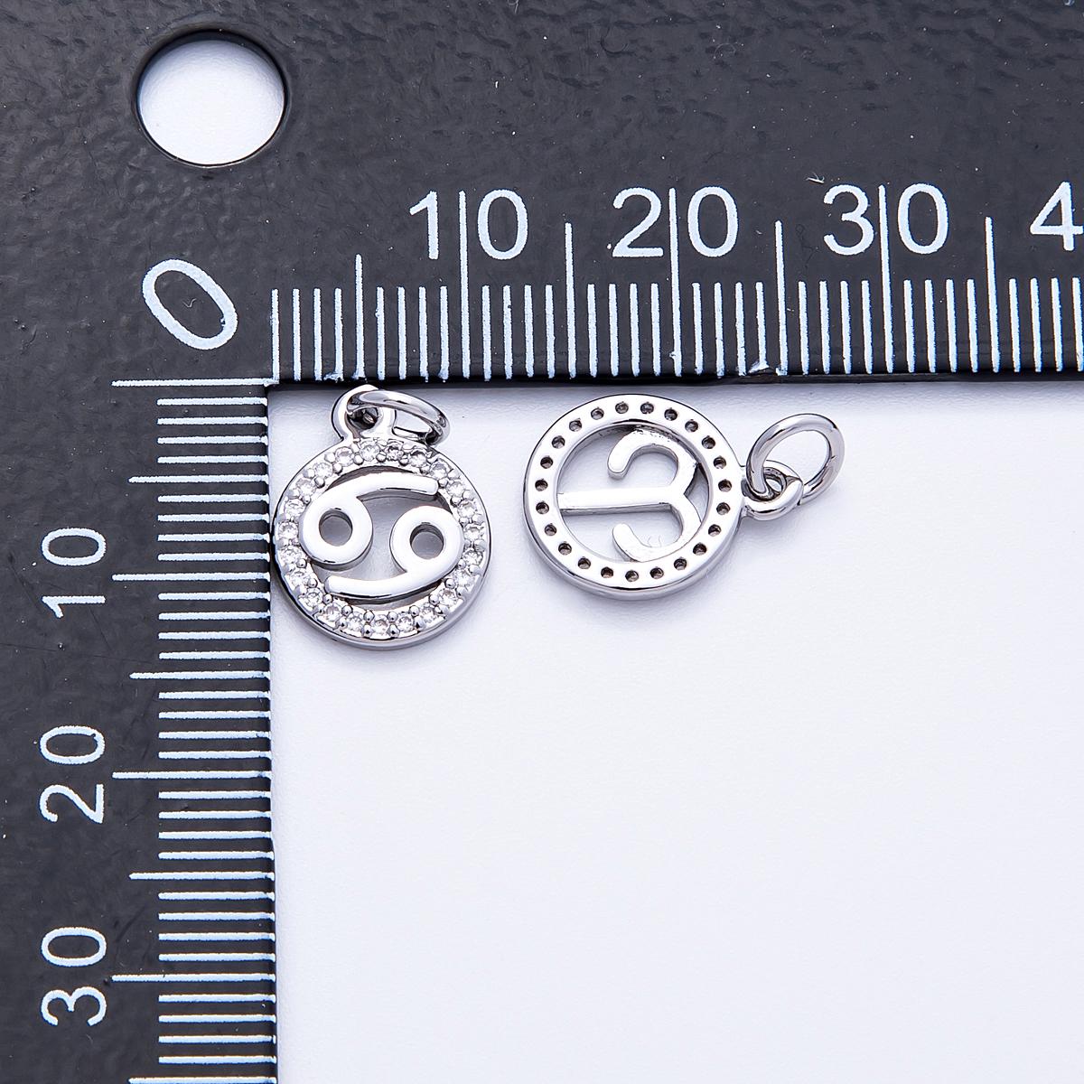 13.4mm small zodiac charms astrological zodiac signs, zodiac symbols add on pendant earring bracelet necklace horoscope | CHARMS-00235