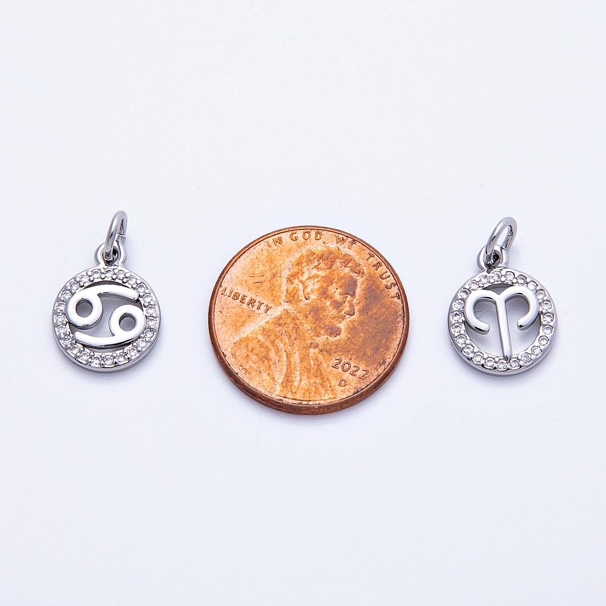13.4mm small zodiac charms astrological zodiac signs, zodiac symbols add on pendant earring bracelet necklace horoscope | CHARMS-00235