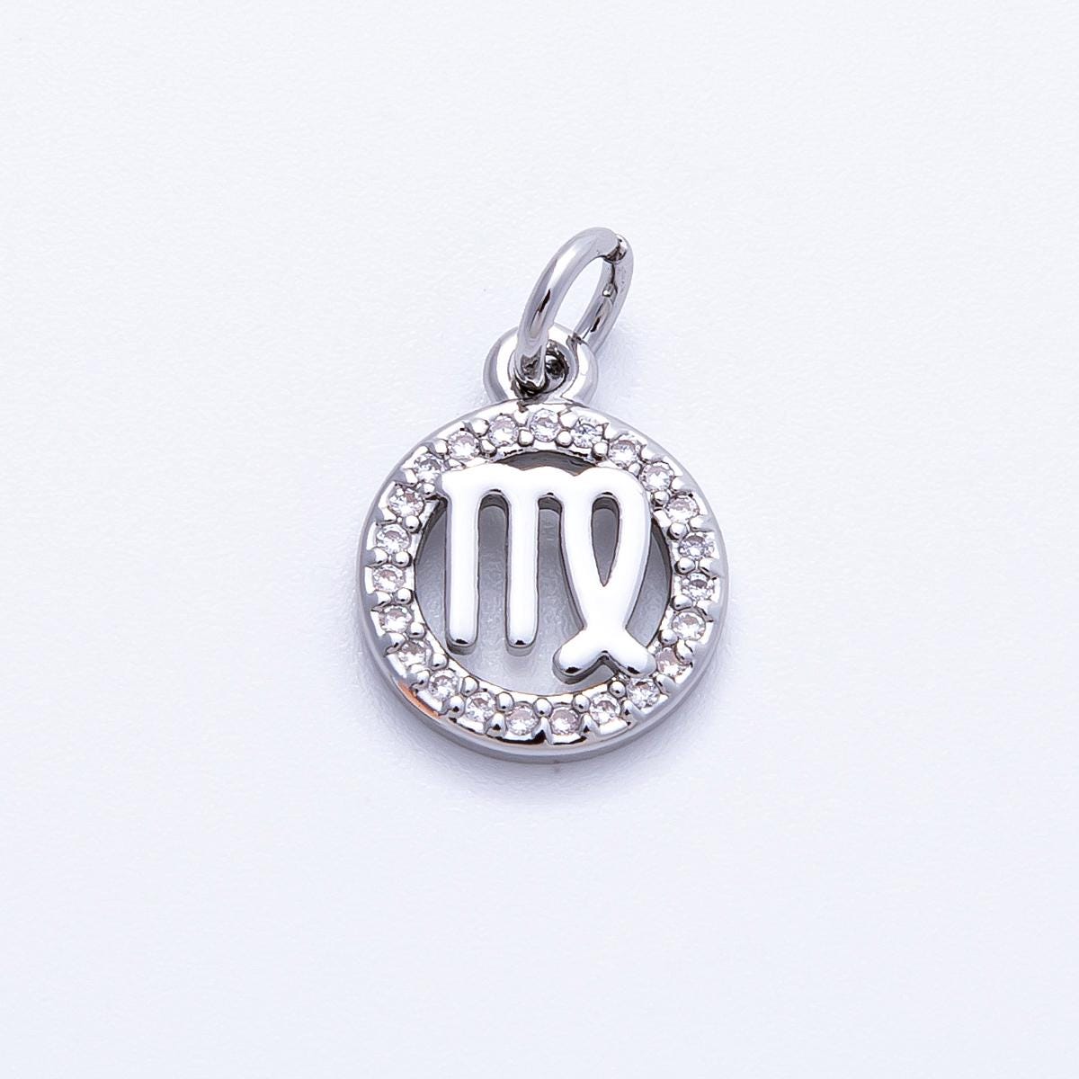 13.4mm small zodiac charms astrological zodiac signs, zodiac symbols add on pendant earring bracelet necklace horoscope | CHARMS-00235