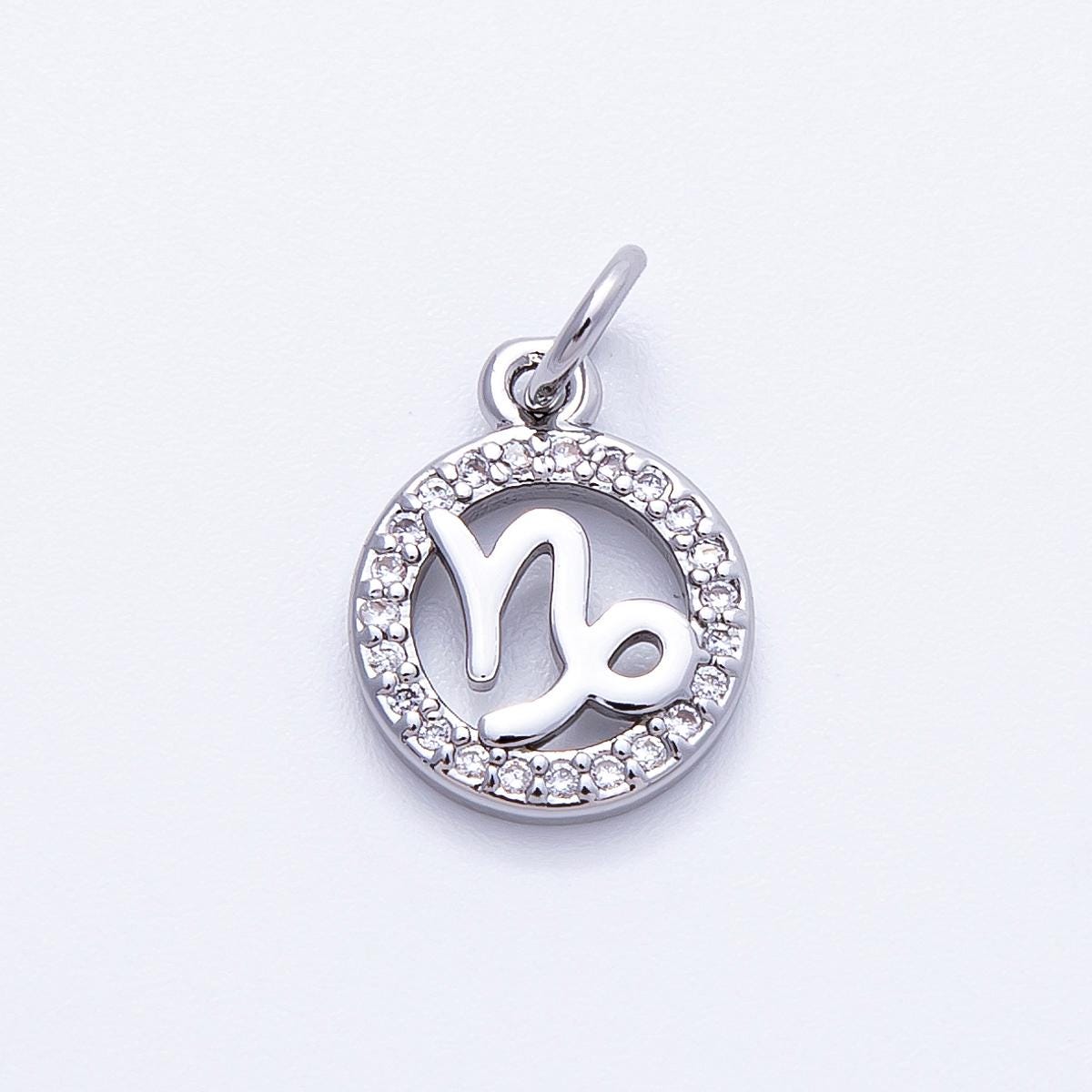 13.4mm small zodiac charms astrological zodiac signs, zodiac symbols add on pendant earring bracelet necklace horoscope | CHARMS-00235