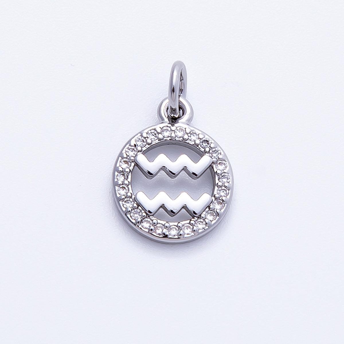 13.4mm small zodiac charms astrological zodiac signs, zodiac symbols add on pendant earring bracelet necklace horoscope | CHARMS-00235