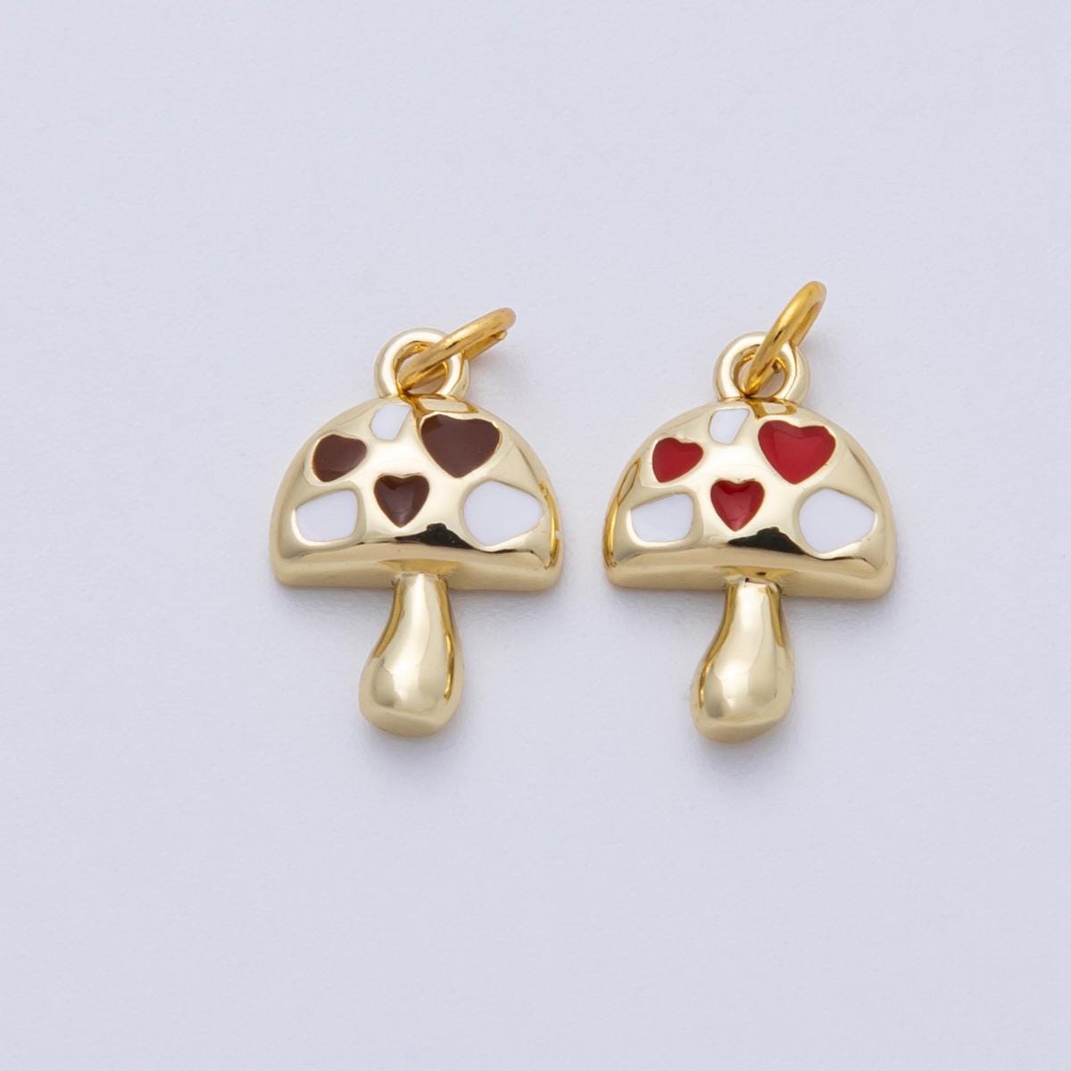 18K Gold Filled Mushroom Pendant, Dainty Shroomie Charm Bracelet Necklace for Magical Fantasy Charms-00169