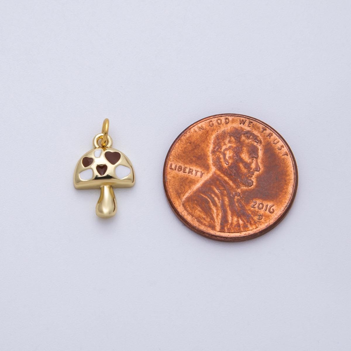 18K Gold Filled Mushroom Pendant, Dainty Shroomie Charm Bracelet Necklace for Magical Fantasy Charms-00169