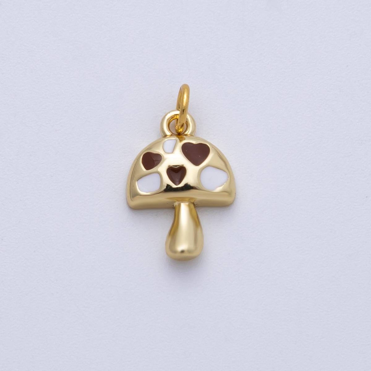 18K Gold Filled Mushroom Pendant, Dainty Shroomie Charm Bracelet Necklace for Magical Fantasy Charms-00169