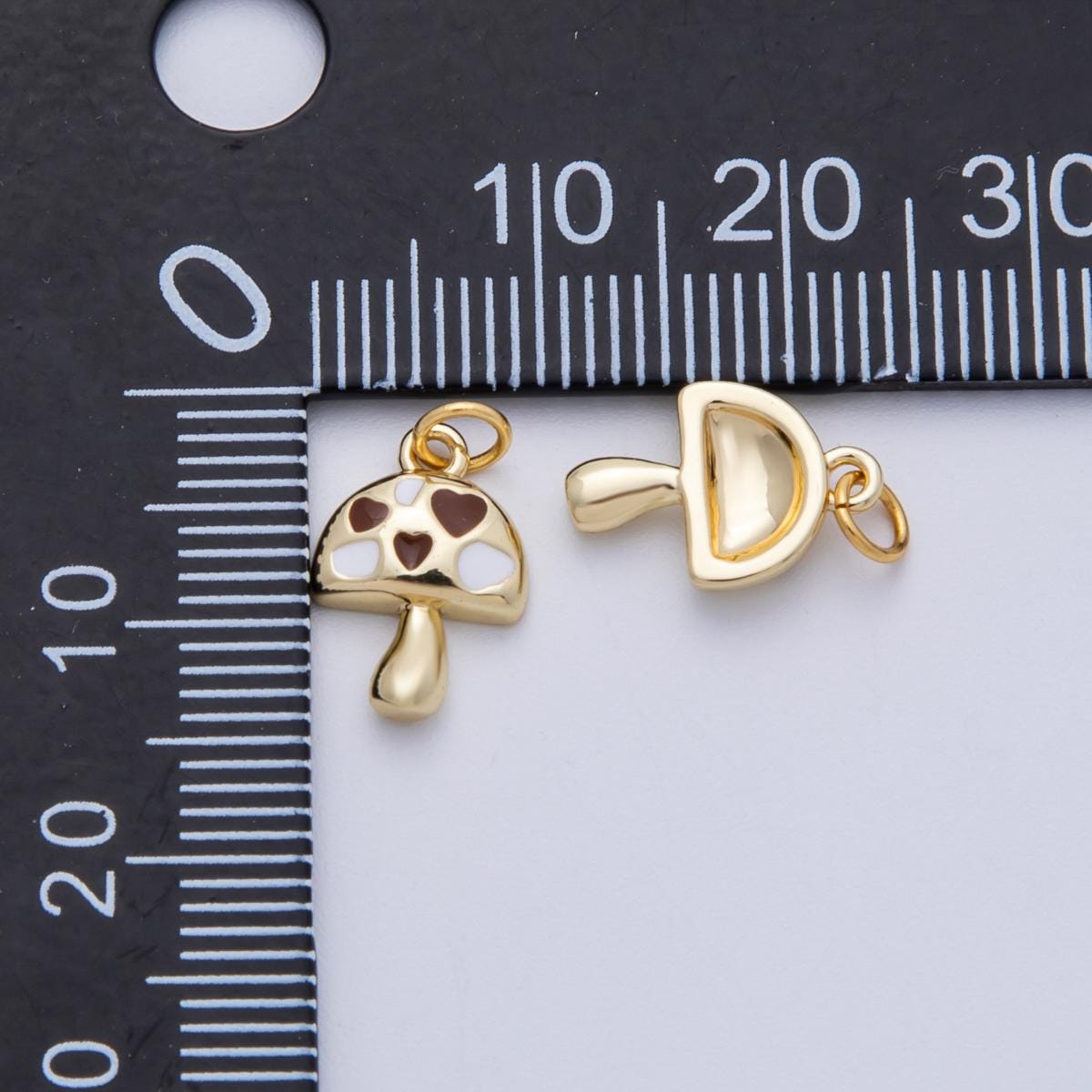 18K Gold Filled Mushroom Pendant, Dainty Shroomie Charm Bracelet Necklace for Magical Fantasy Charms-00169