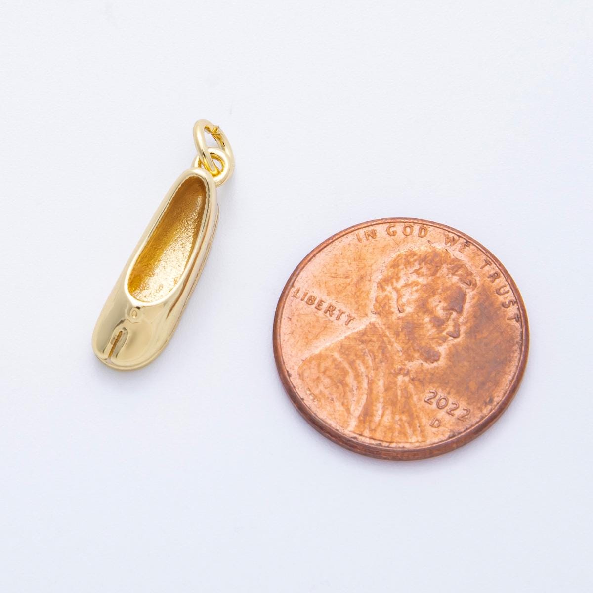 16k Gold filled 3D Trendy Hoof Ballet Shoes Charm Ballerina pendant gift for dancers DIY Jewelry Supply necklace or bracelet | CHARMS-00206