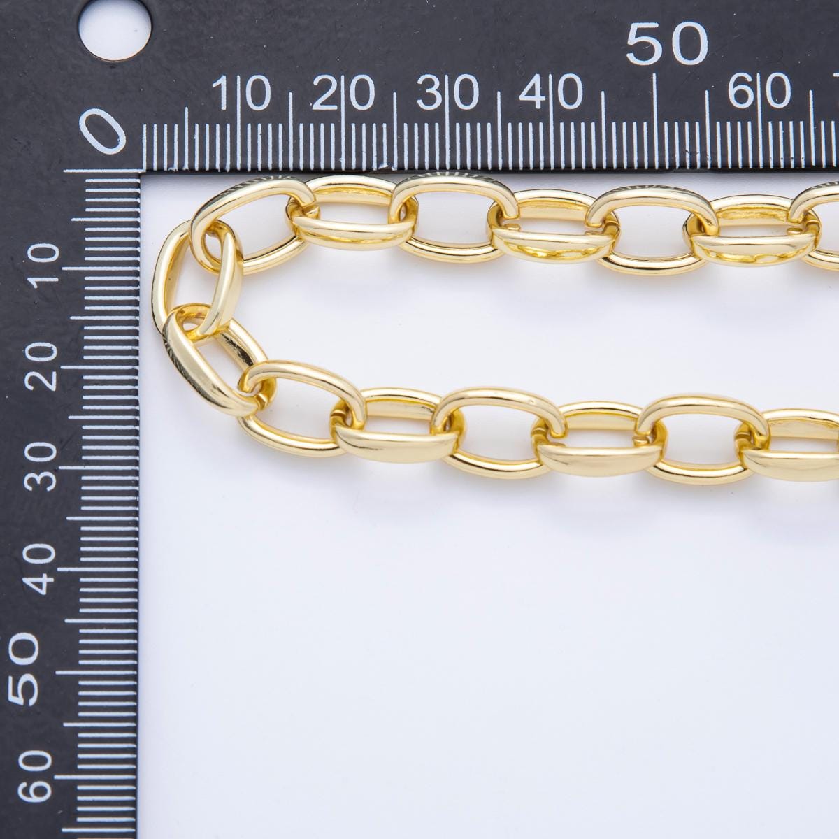 16K Gold Filled 12.8mm Plain Oval Paperclip Unfinished Chain by Yard DIY Jewelry Making Supply for custom necklace bracelet | ROLL-1838