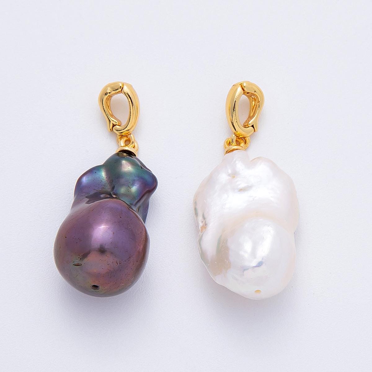29mm Irregular Shell pearl pendant iridescent and white molten shape pearl charm for necklace unique statement gift for her | CHARMS-00247
