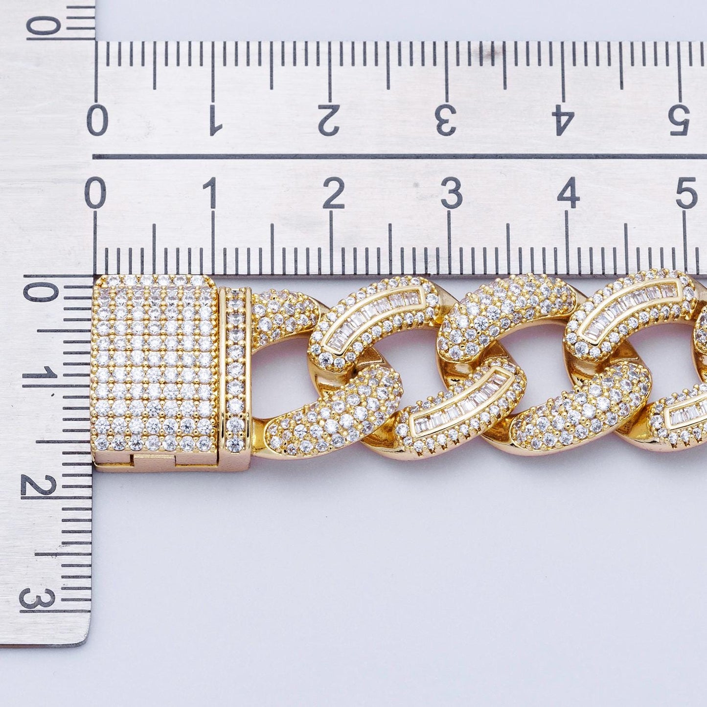 14k Gold Filled Iced Out Cuban Link Bracelet 7.3 Inch Luxury 16mm wide CZ Pave Chunky Chain for Hip Hop Jewelry WA4164