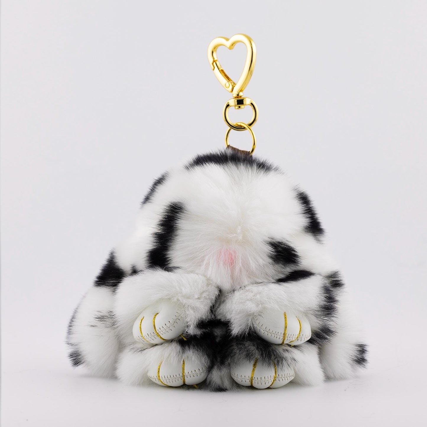 Fluffy Bunny Keychain Fur Rabbit Bag Charm Keyring Purse Accessory Plush Kawaii Animal Gift for Her Luxury Bag Decor | WB-00290