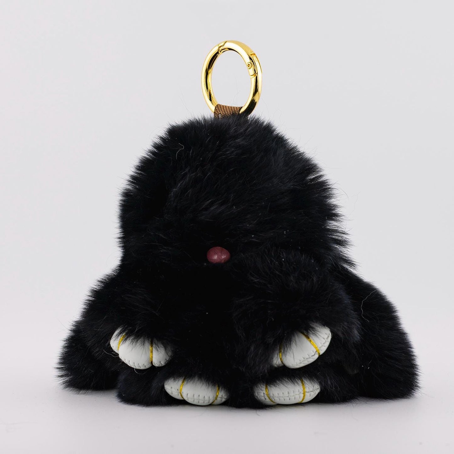 Fluffy Bunny Keychain Fur Rabbit Bag Charm Keyring Purse Accessory Plush Kawaii Animal Gift for Her Luxury Bag Decor | WB-00315