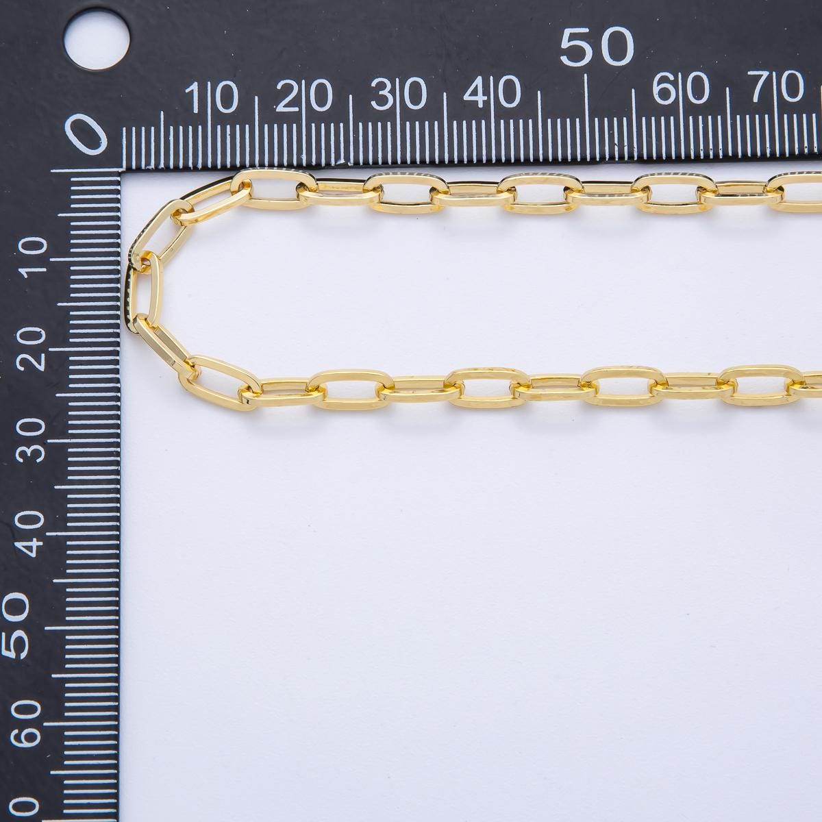 16K Gold Filled 9.3mm x 4.4mm Minimalist Paperclip Unfinished Chain by Yard Wholesale Bulk DIY Jewelry Making Supply necklace | Roll-01841