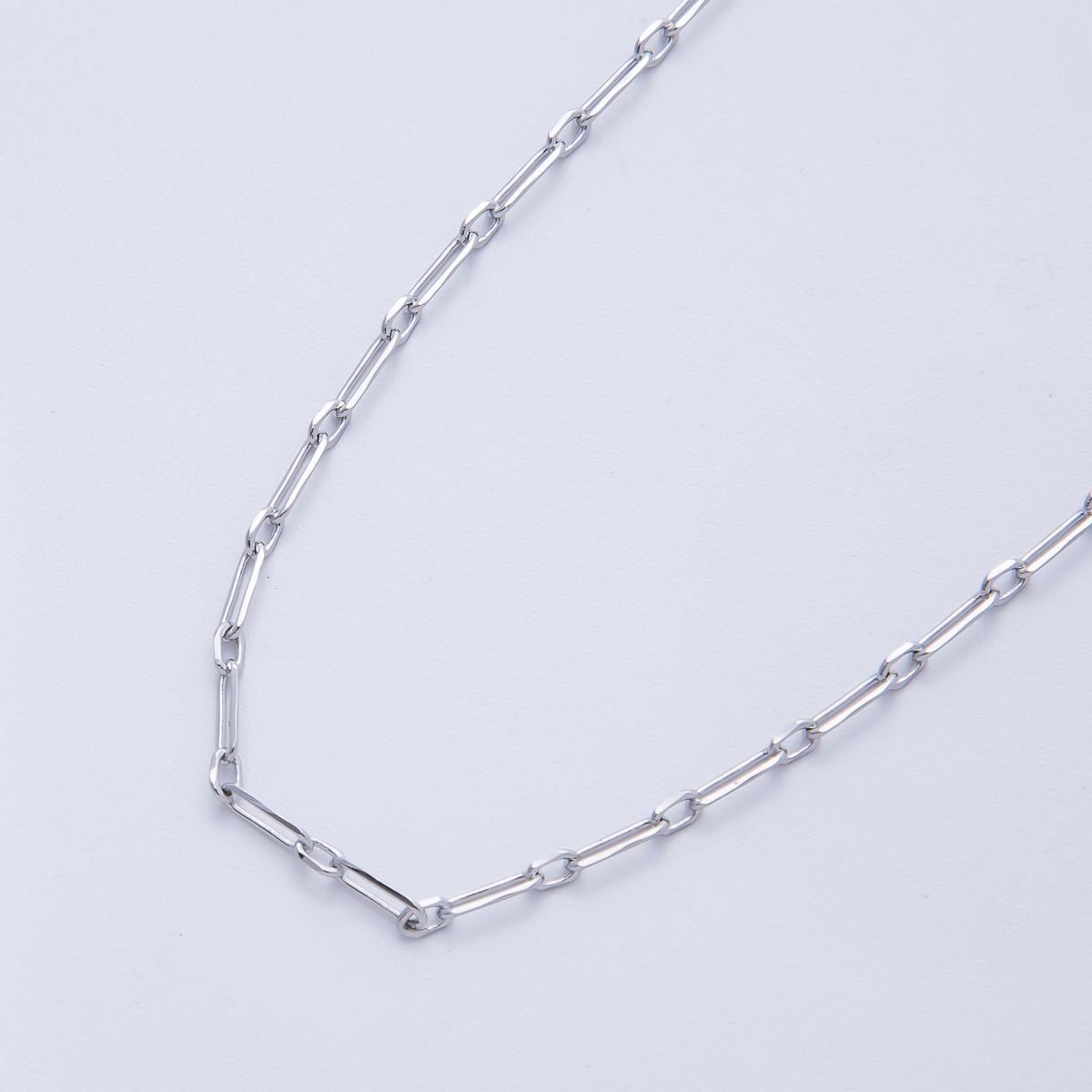 Silver 9.1mm Minimalist Paperclip Unfinished Chain by Yard Wholesale Bulk DIY Jewelry Making Supply for necklace and bracelet | Roll-01841