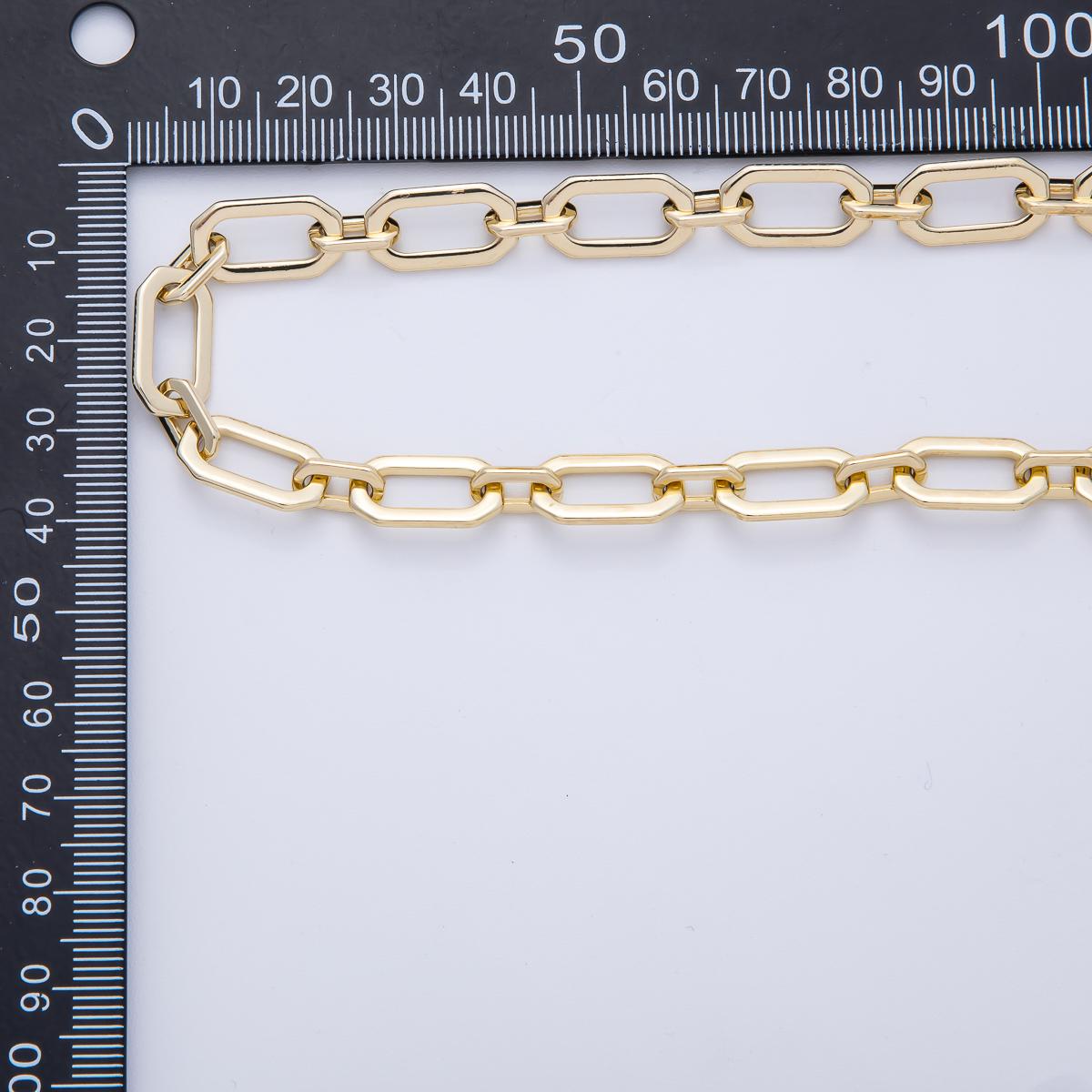 16K Gold Filled 16.7mm x 9mm Minimalist Paperclip Unfinished Chain by Yard Wholesale Bulk DIY Jewelry Making Supply necklace | Roll-01848