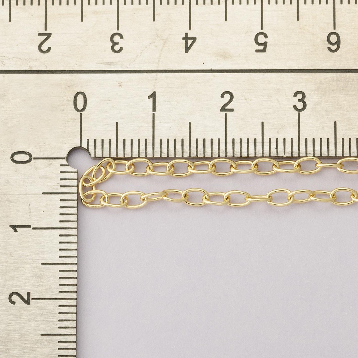 16K Gold Filled 4mm x 2.5mm Minimalist Cable Unfinished Chain by Yard wholesale bulk diy jewelry making supply necklace | Roll-01852