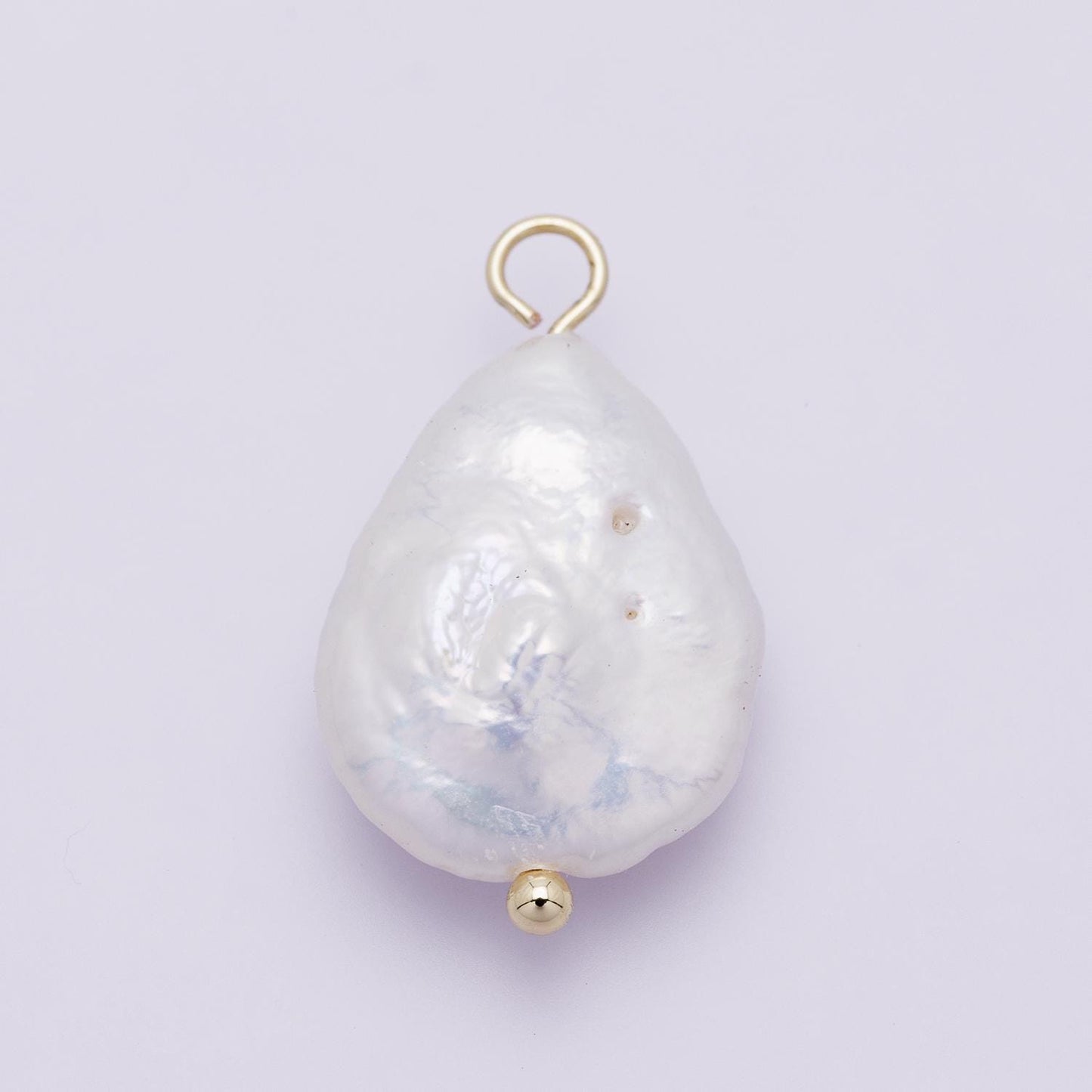 Large Baroque Pearl Pendant 15.8mm Irregular Freshwater Pearl Charm Bridal Accessory Gift for her DIY Jewelry Making Supply | P-01955