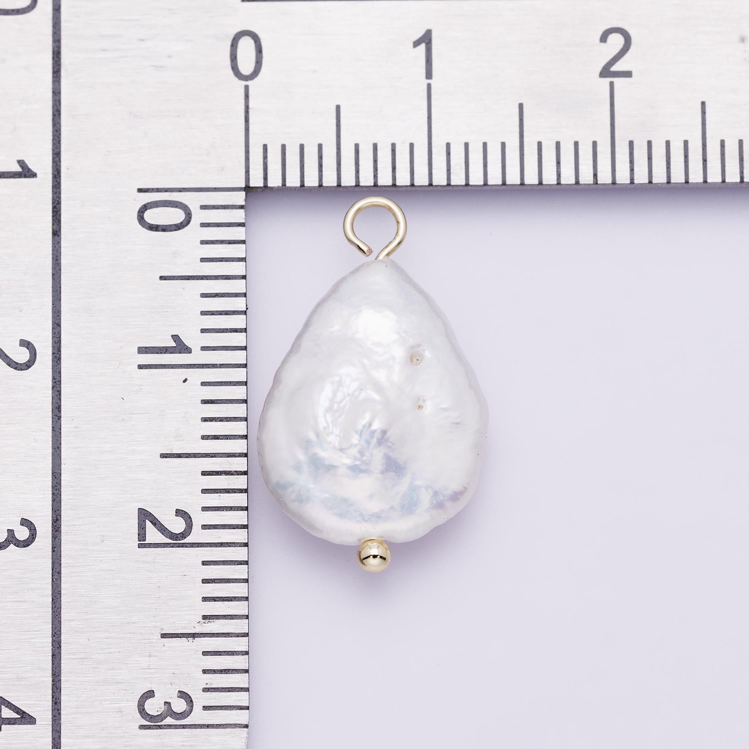 Large Baroque Pearl Pendant 15.8mm Irregular Freshwater Pearl Charm Bridal Accessory Gift for her DIY Jewelry Making Supply | P-01955