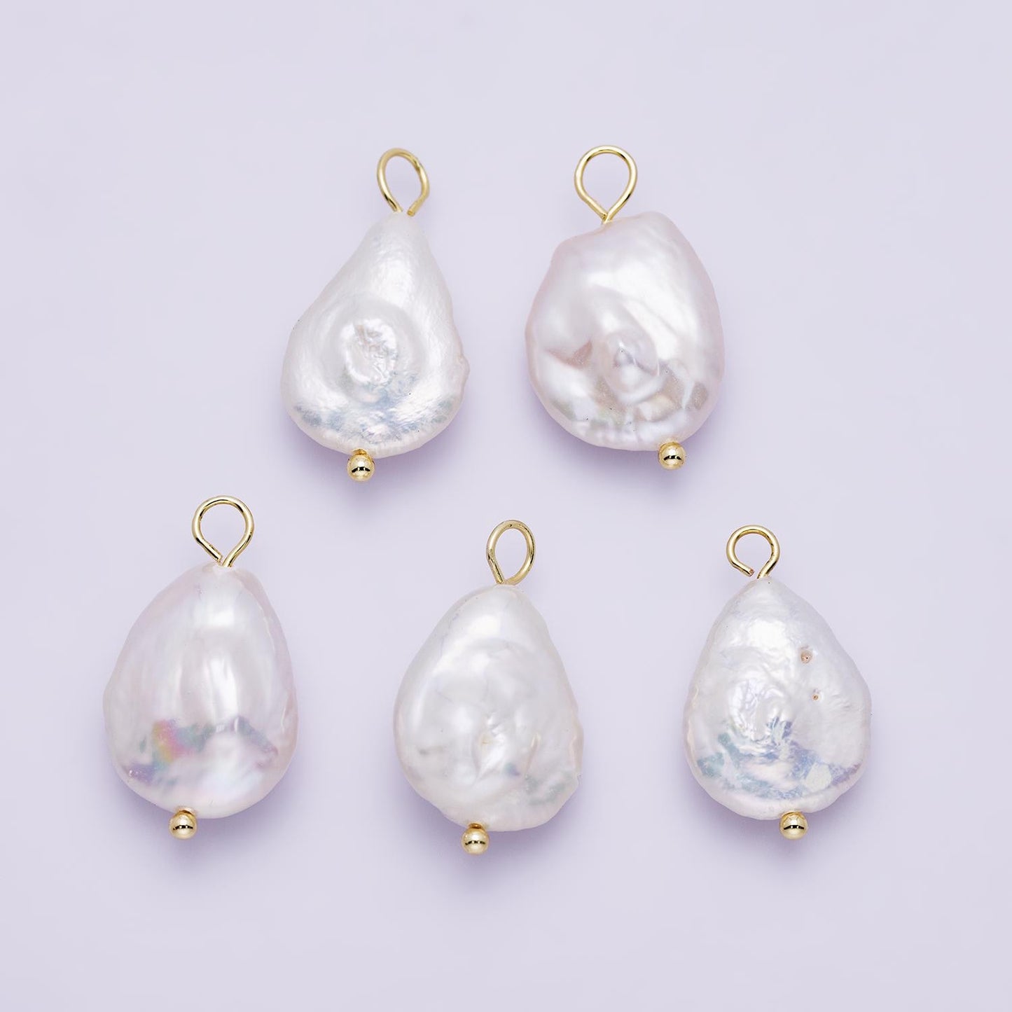 Large Baroque Pearl Pendant 15.8mm Irregular Freshwater Pearl Charm Bridal Accessory Gift for her DIY Jewelry Making Supply | P-01955