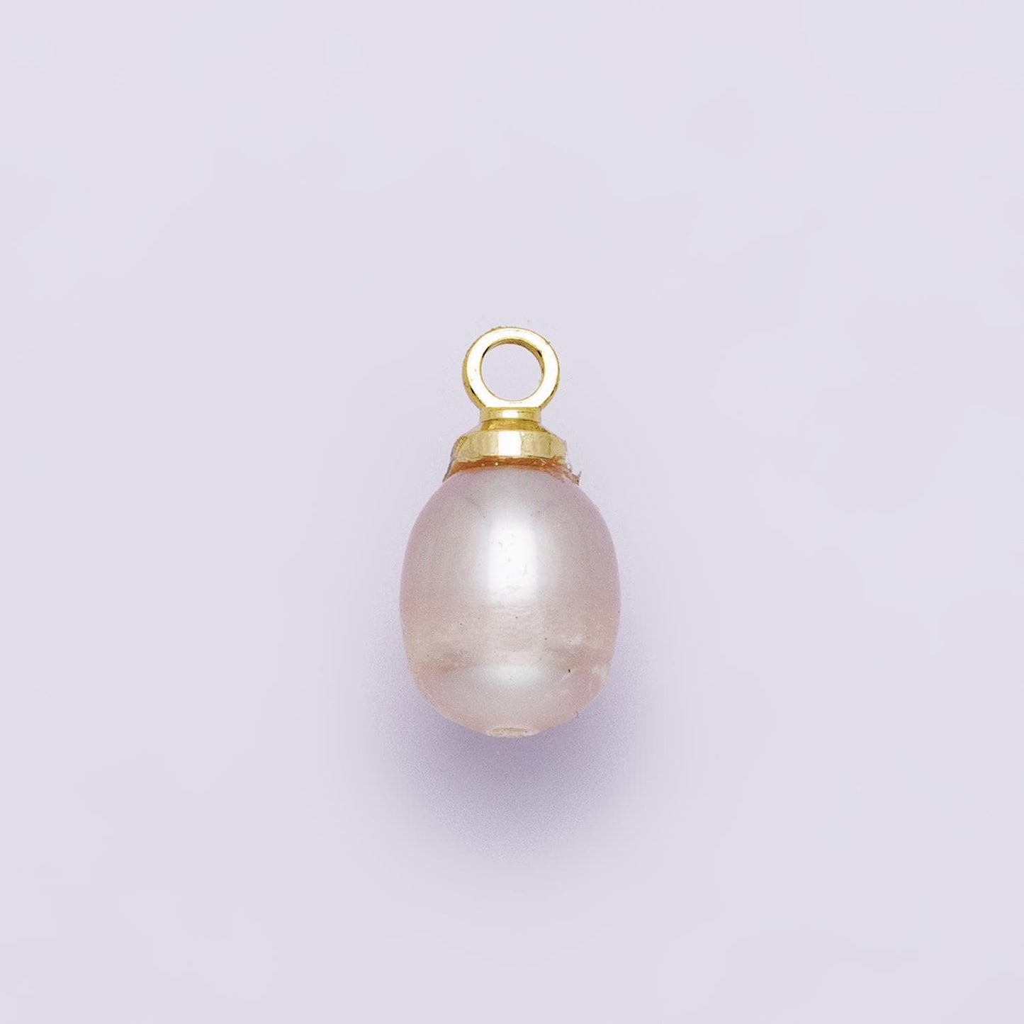 Pink Oval Pear Shaped Pearl Charm Teardrop Genuine freshwater mermaid pearls pendant DIY Jewelry Making Supply elegant necklace | P-01956