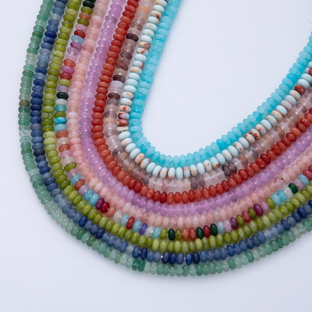 Natural Gemstone Rondelle Beads, 4mm Smooth Spacer Beads by Strand for DIY Jewelry Making Supply necklace bracelet | WA4176