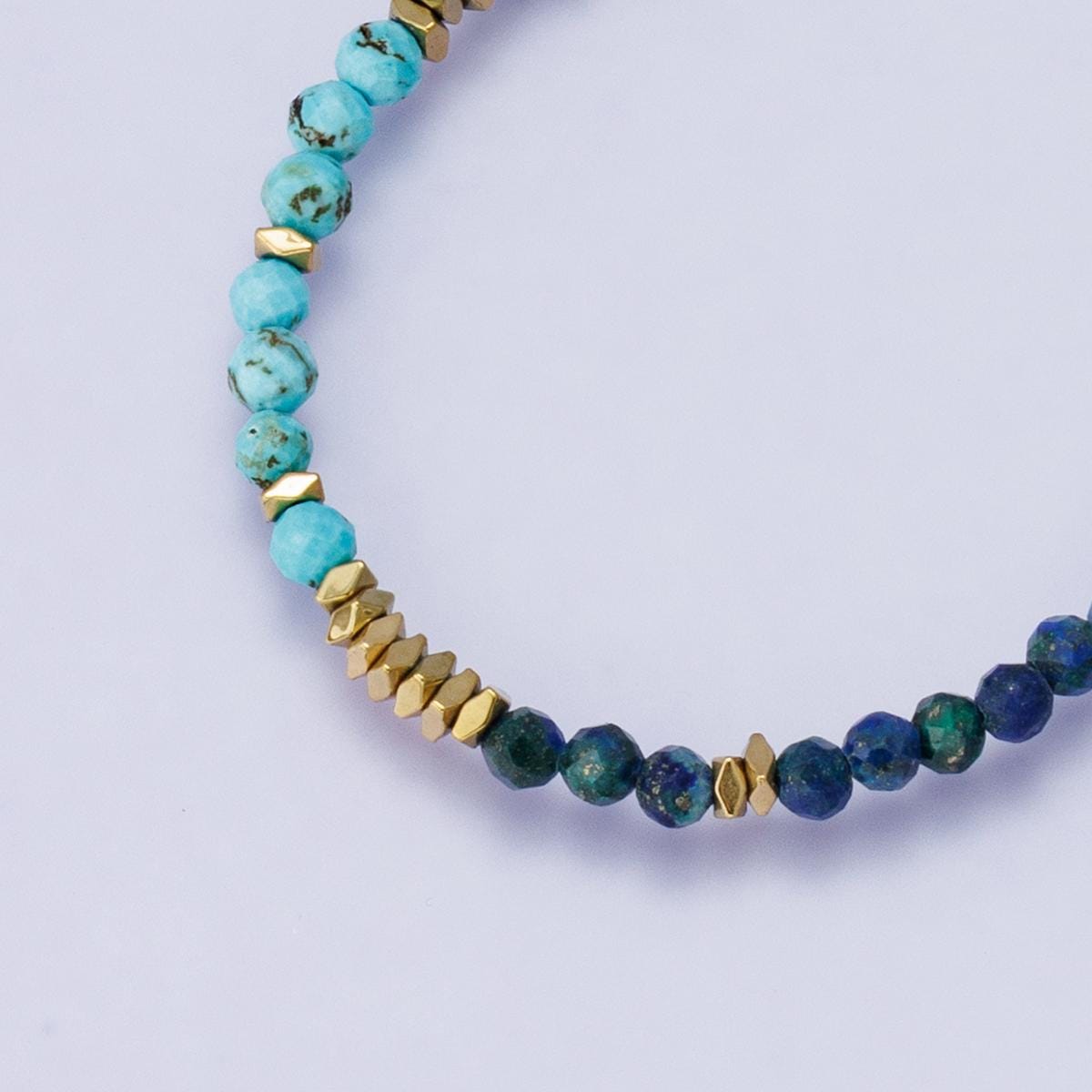 Handcrafted Dark Blue Glass Beaded Bracelet for Summer Jewelry Handmade Gift Idea for her 16.2 inches Long with 2 inch extender | WA-04203