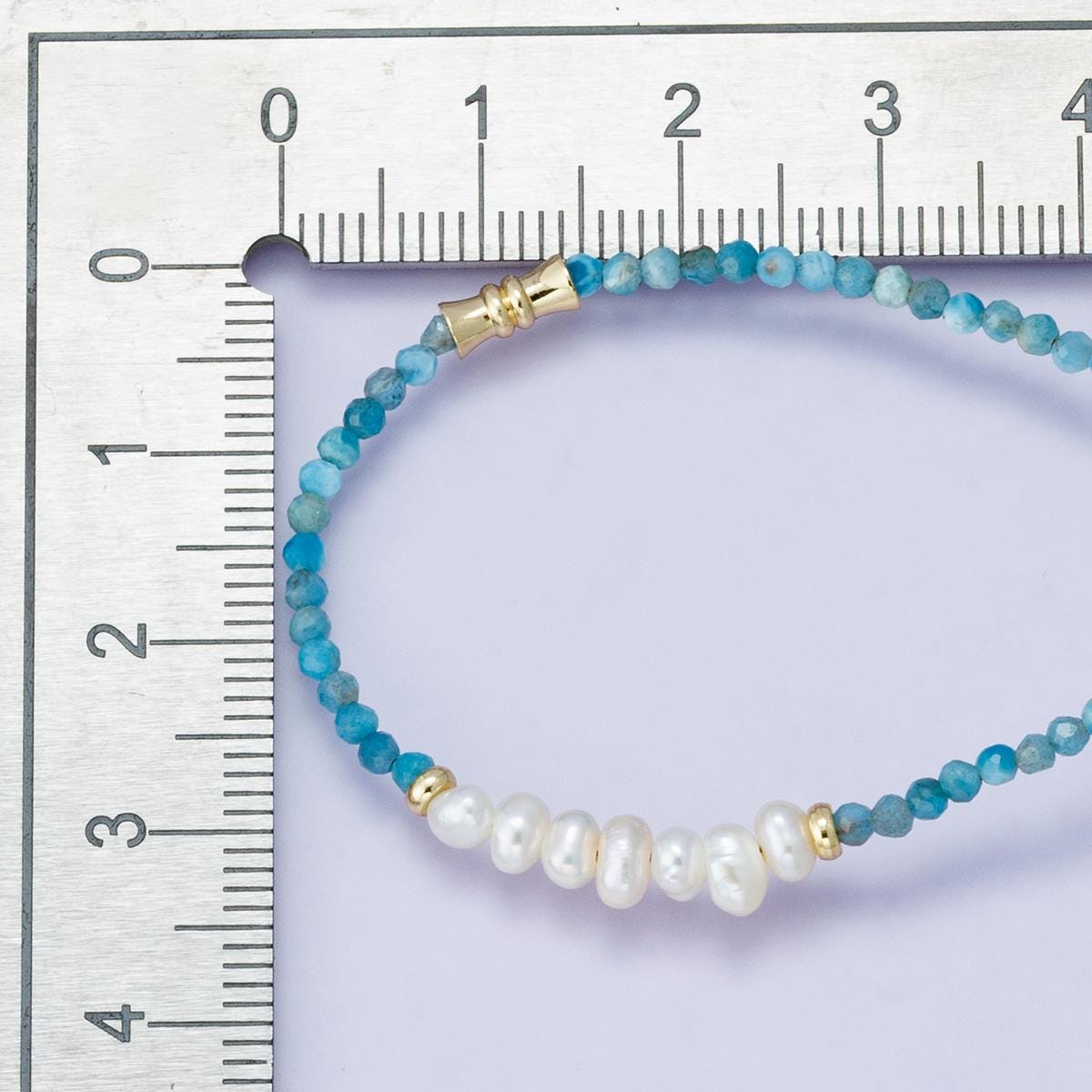 24K Gold Filled Shell Pearl Blue Aquamarine Gemstone Handmade 16.5 Inch Necklace with 2 inch extender jewelry gift for her | WA-04208