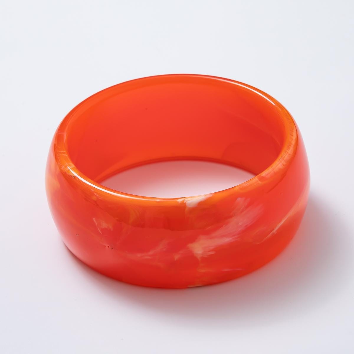 Colorful Chunky Resin Cuff Bracelet Round Bangle Acrylic Statement Jewelry, Y2K retro Earth Tones statement Jewelry gift for her | WA-03428