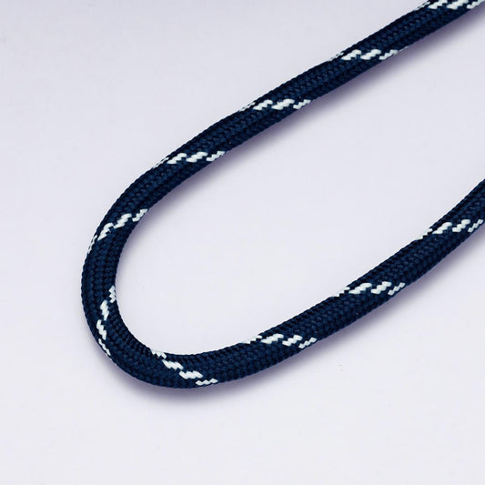 Jewelry Making Navy Blue Cord Polyester & Spandex Cord Ropes 5mm Blue Braided Rope by Yards custom making necklace bracelet | ROLL-01857